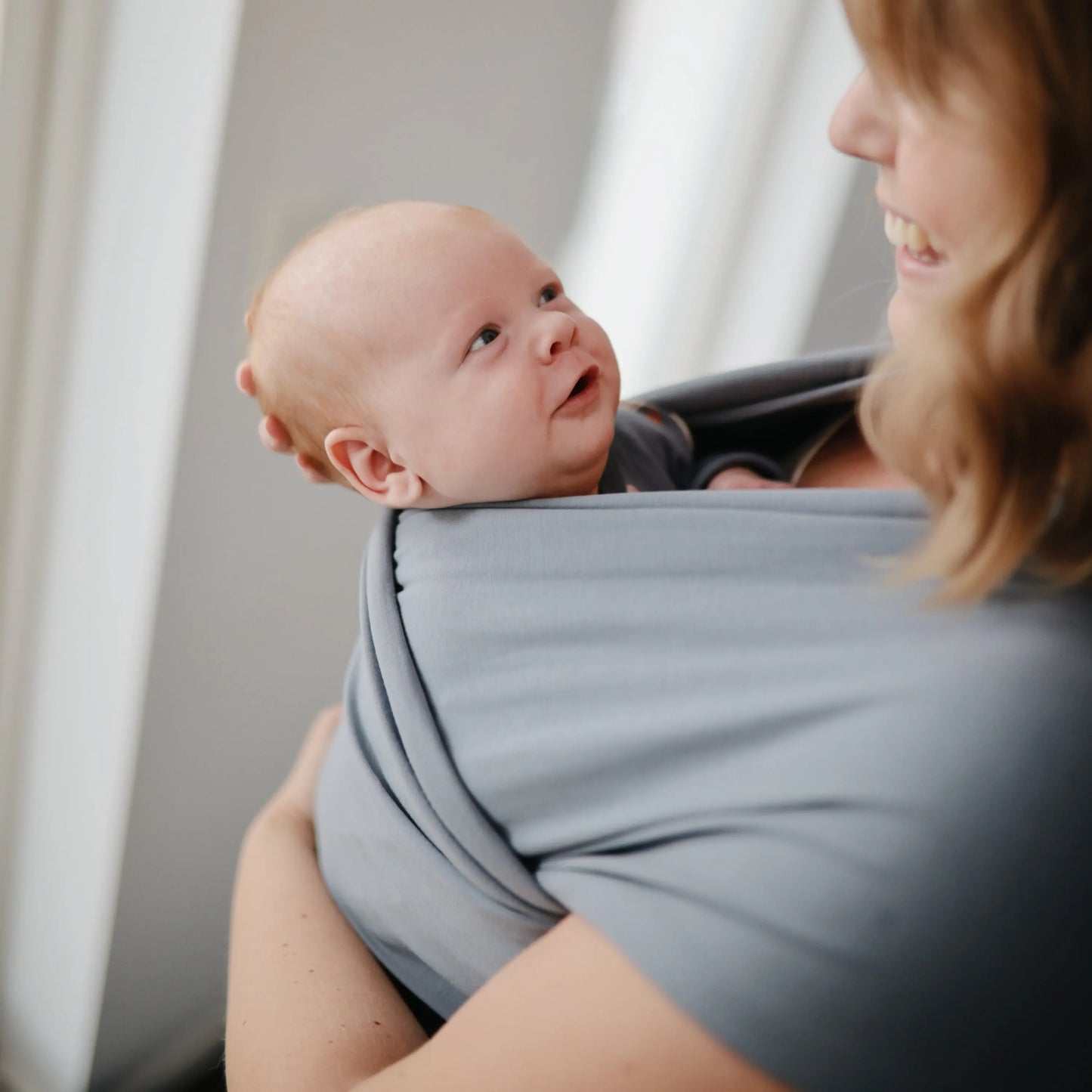 Organic Cotton Baby Wrap for Bonding and Comfort with Built-In Pocket Mushie