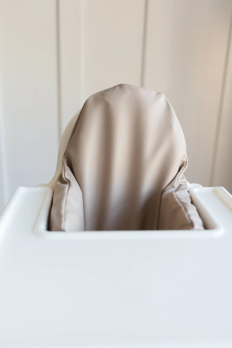 Little Joy Co. Beige Vegan Leather Cushion Cover Ikea Antilop Highchair - Everetts Place Boutique -