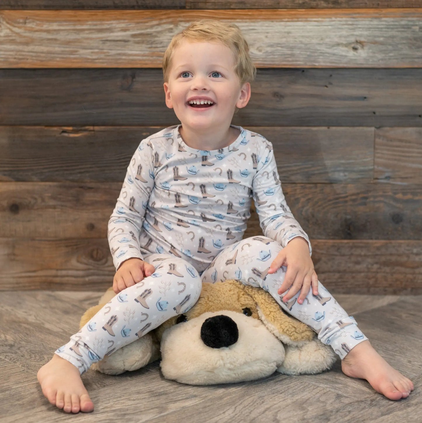 Big Kid Pajama Comfortable Long Sleeve Top and Long Pant Cuffed Legs Elastic Waistband Sweet Bamboo
