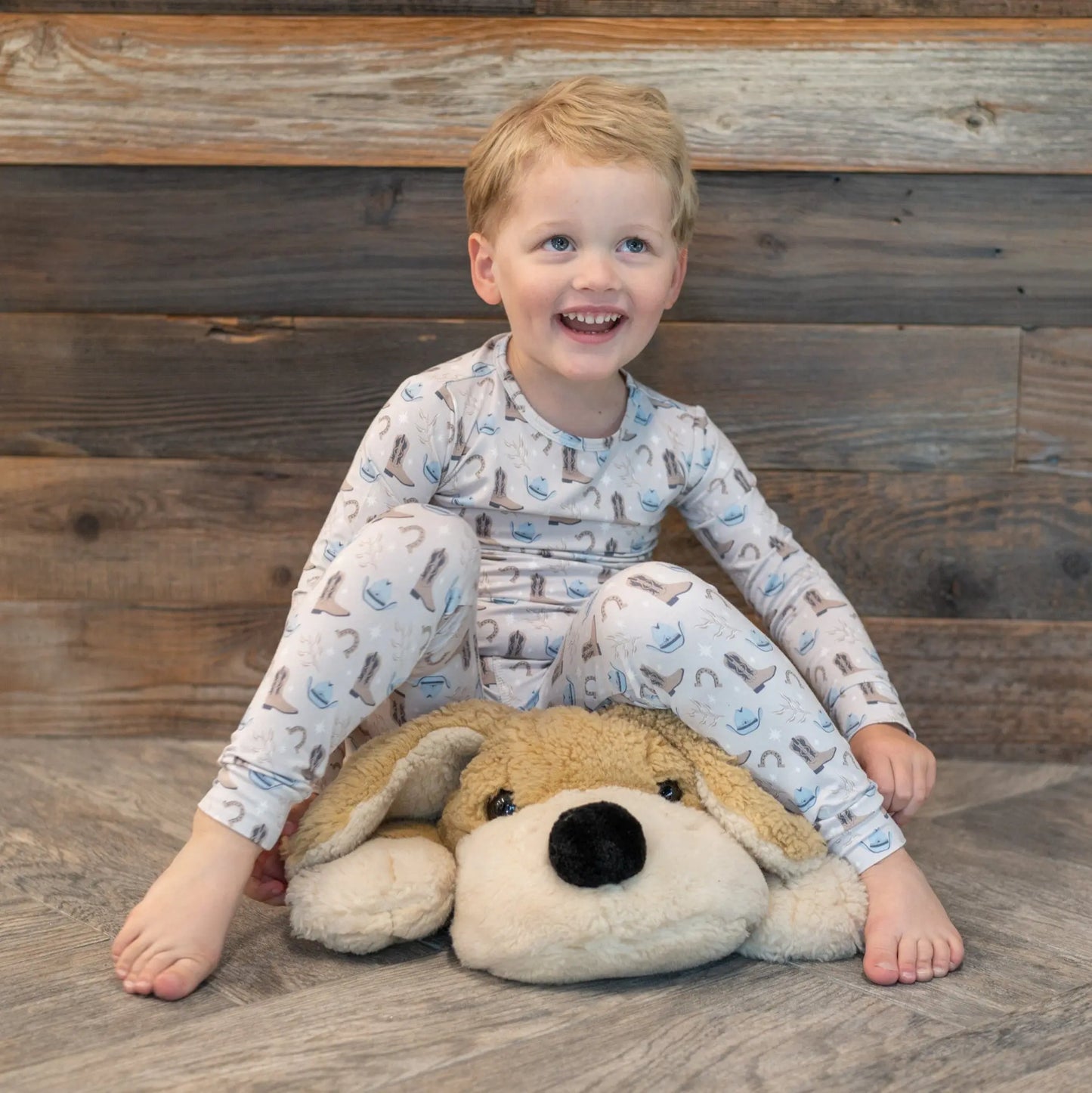 Big Kid Pajama Comfortable Long Sleeve Top and Long Pant Cuffed Legs Elastic Waistband Sweet Bamboo