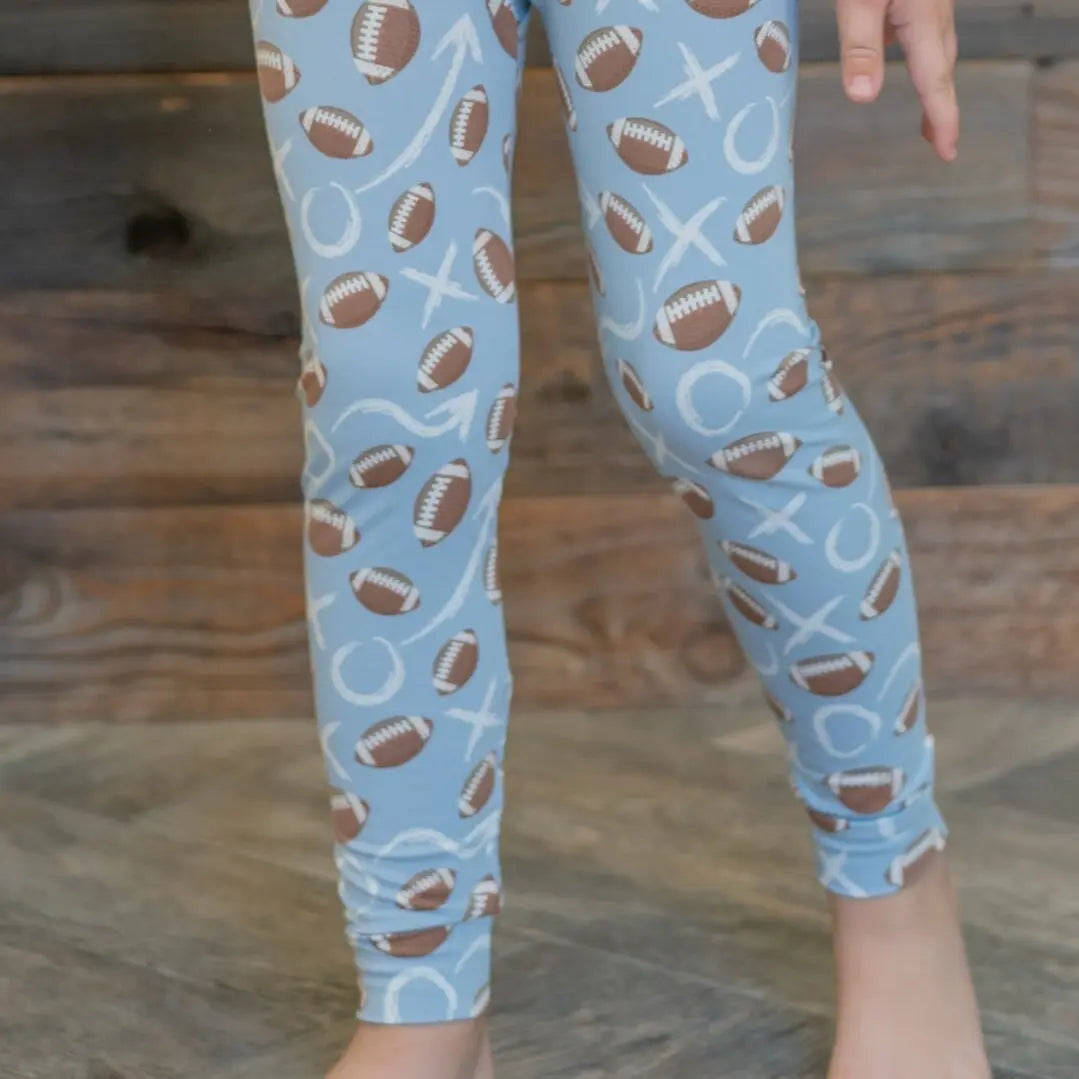 Big Kid Pajama Comfortable Long Sleeve Top and Pant Set Cuffed Legs Elastic Waistband Sweet Bamboo