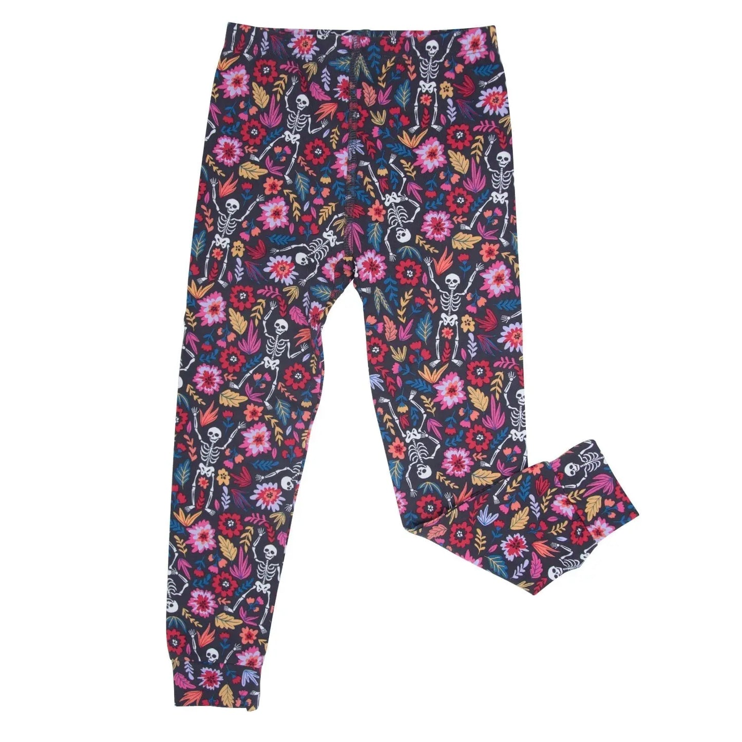 Big Kid Halloween Pajama Set with Long Sleeve Top and Cuffed Legs Sweet Bamboo