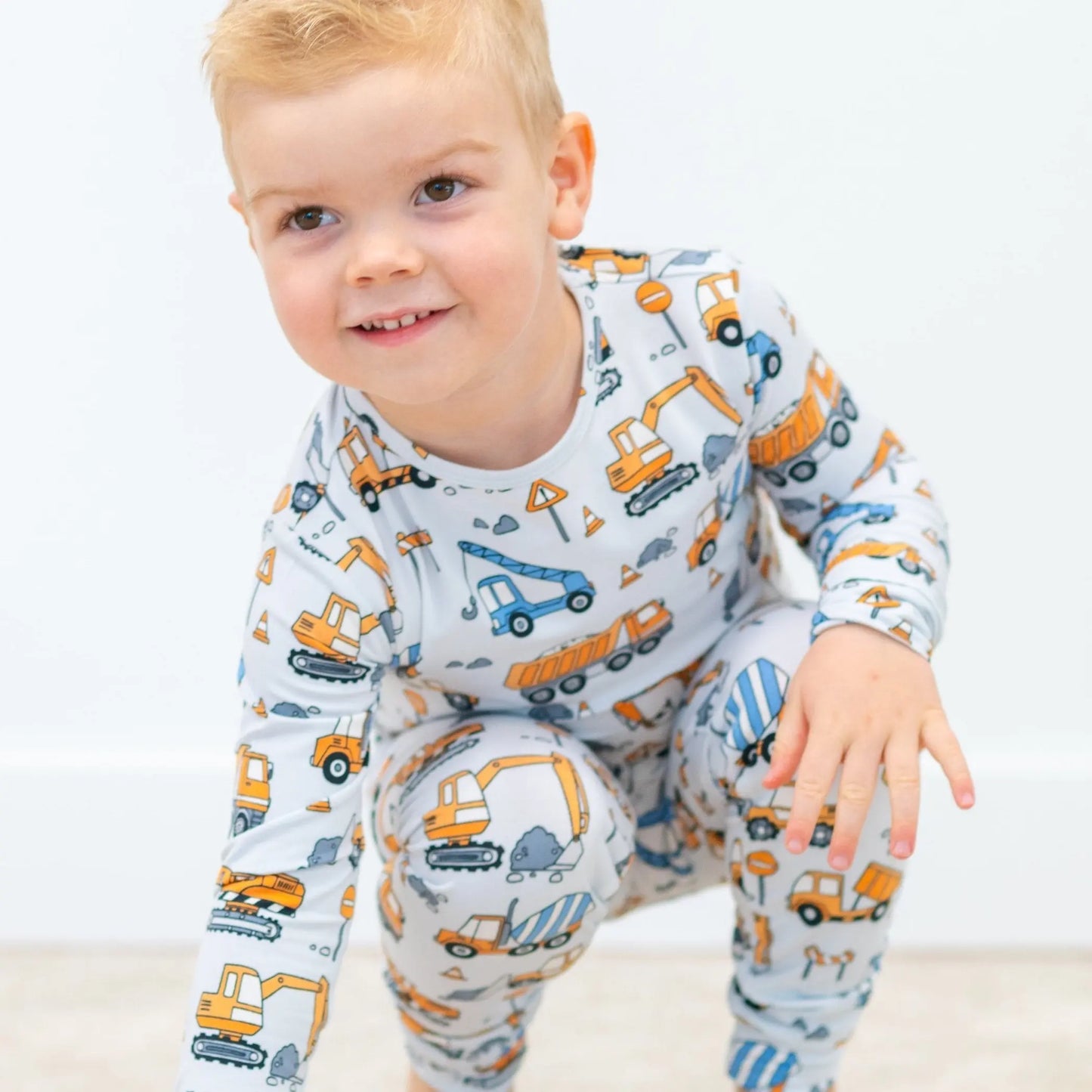 Big Kid Pajama Comfortable Long Sleeve Top and Pant Set Cuffed Legs Elastic Waistband Sweet Bamboo
