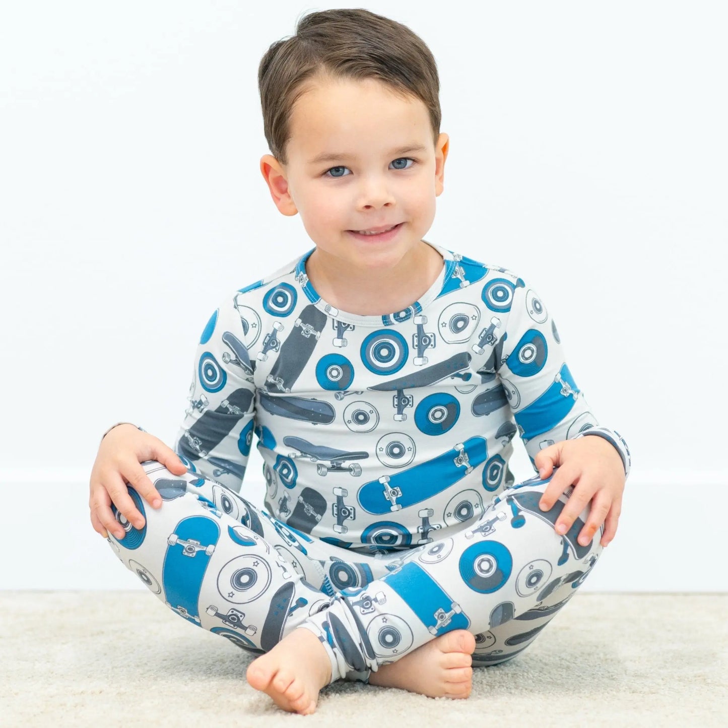 Big Kid Pajamas Comfortable Long Sleeve Top and Pant Cuffed Legs Elastic Waistband Sweet Bamboo