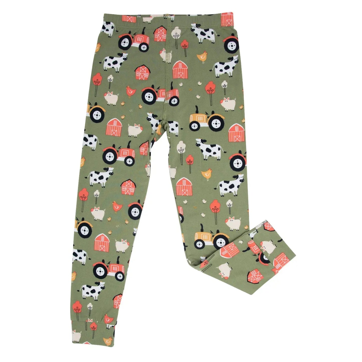 Big Kid Pajama Comfortable Long Sleeve Top and Long Pant Cuffed Legs and Arms Elastic Waistband Sweet Bamboo