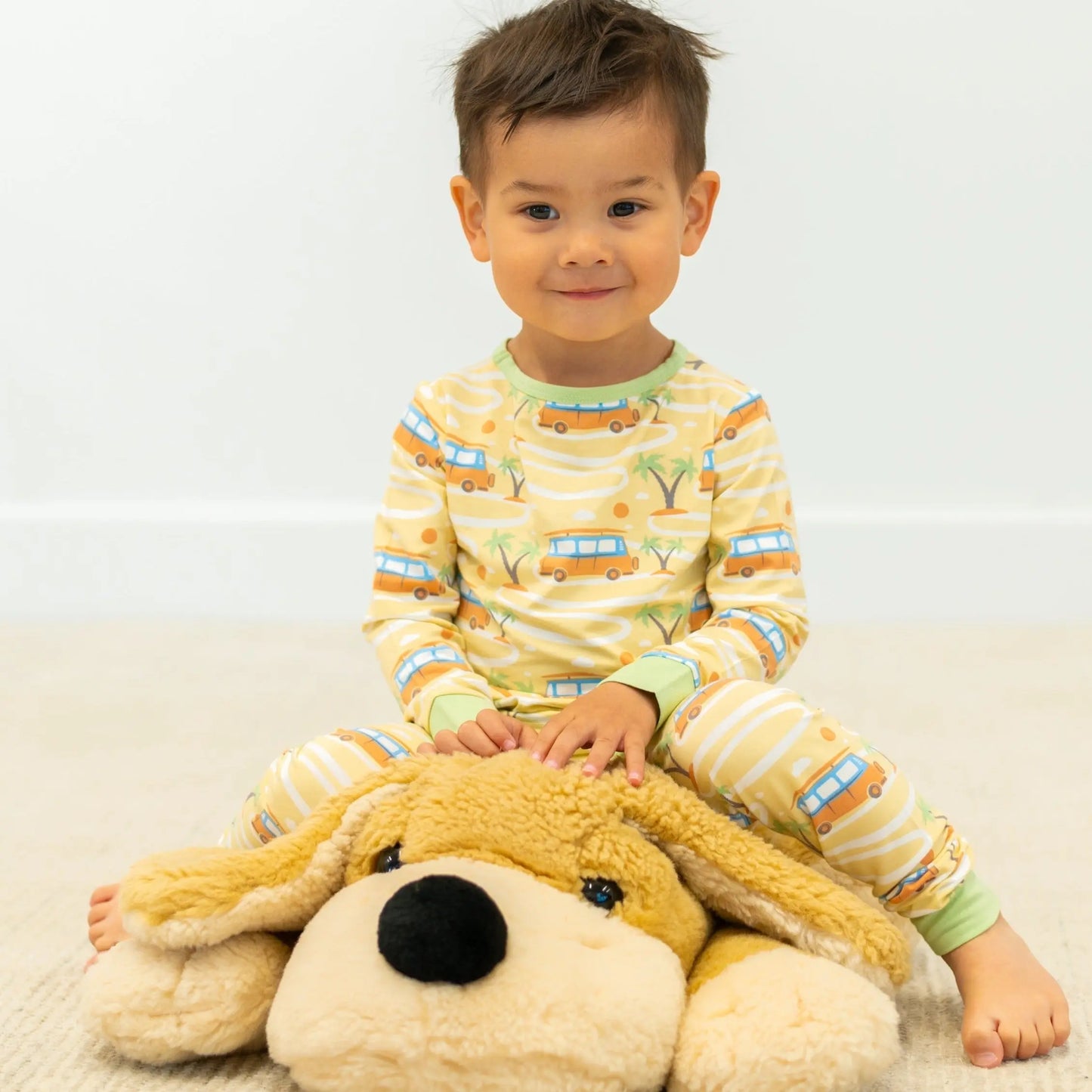 Big Kid Pajama Comfortable Long Sleeve Top and Long Pant with Cuffed Legs and Elastic Waistband Sweet Bamboo