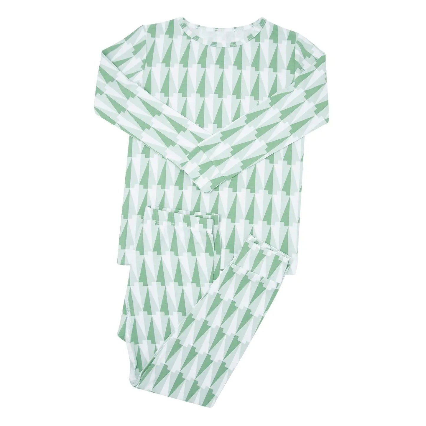 Big Kid Holiday Pajama Set Long Sleeve Top and Pants Sweet Bamboo
