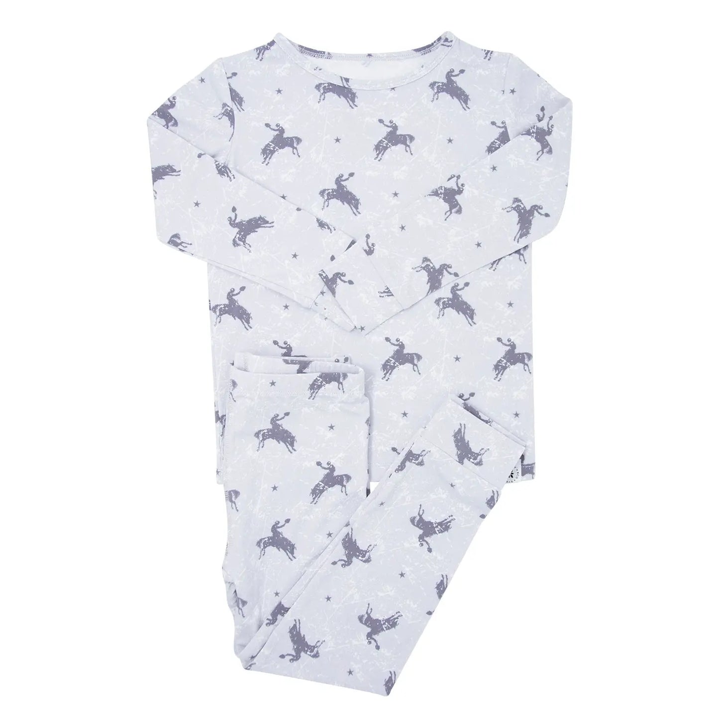 Big Kid Pajama Comfortable Long Sleeve Top Cuffed Legs Elastic Waistband Adorable Sleepwear Sweet Bamboo