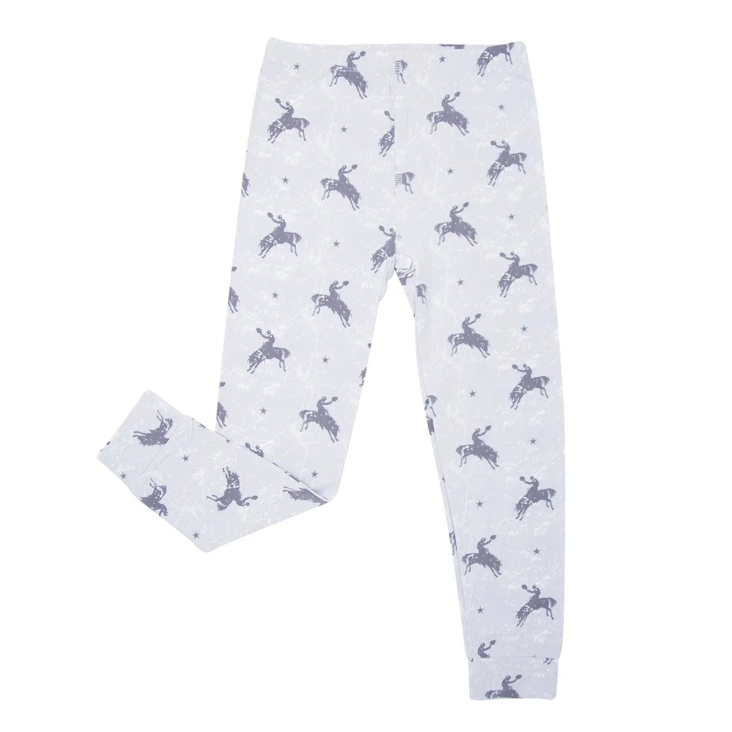 Big Kid Pajama Comfortable Long Sleeve Top Cuffed Legs Elastic Waistband Adorable Sleepwear Sweet Bamboo