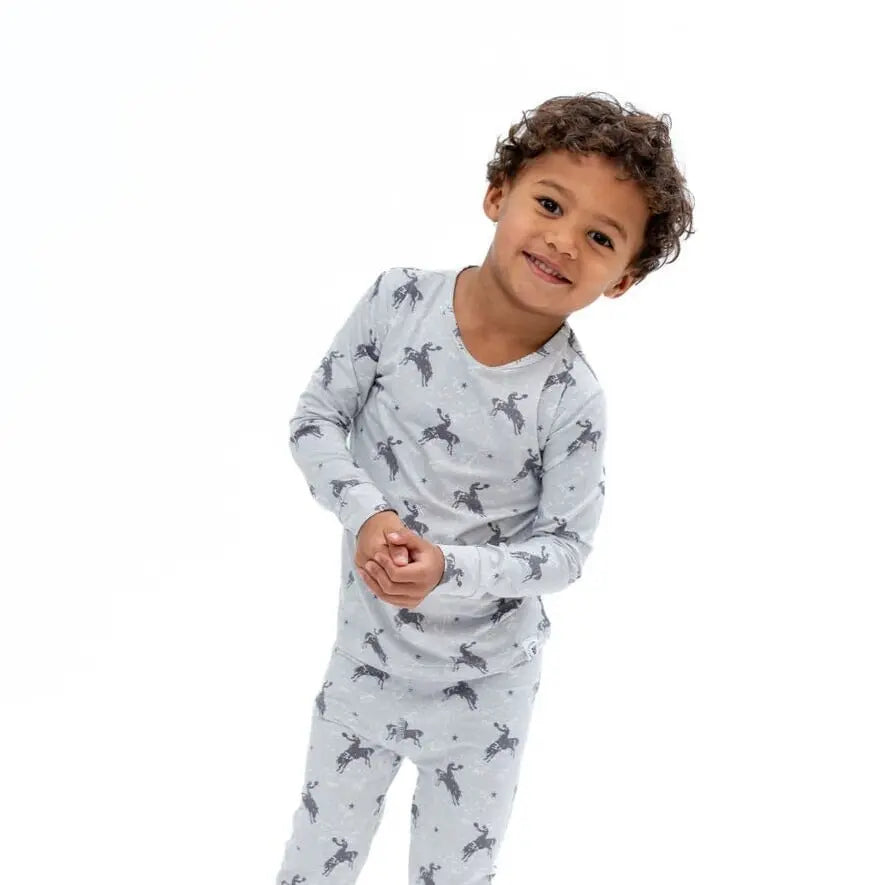 Big Kid Pajama Comfortable Long Sleeve Top Cuffed Legs Elastic Waistband Adorable Sleepwear Sweet Bamboo