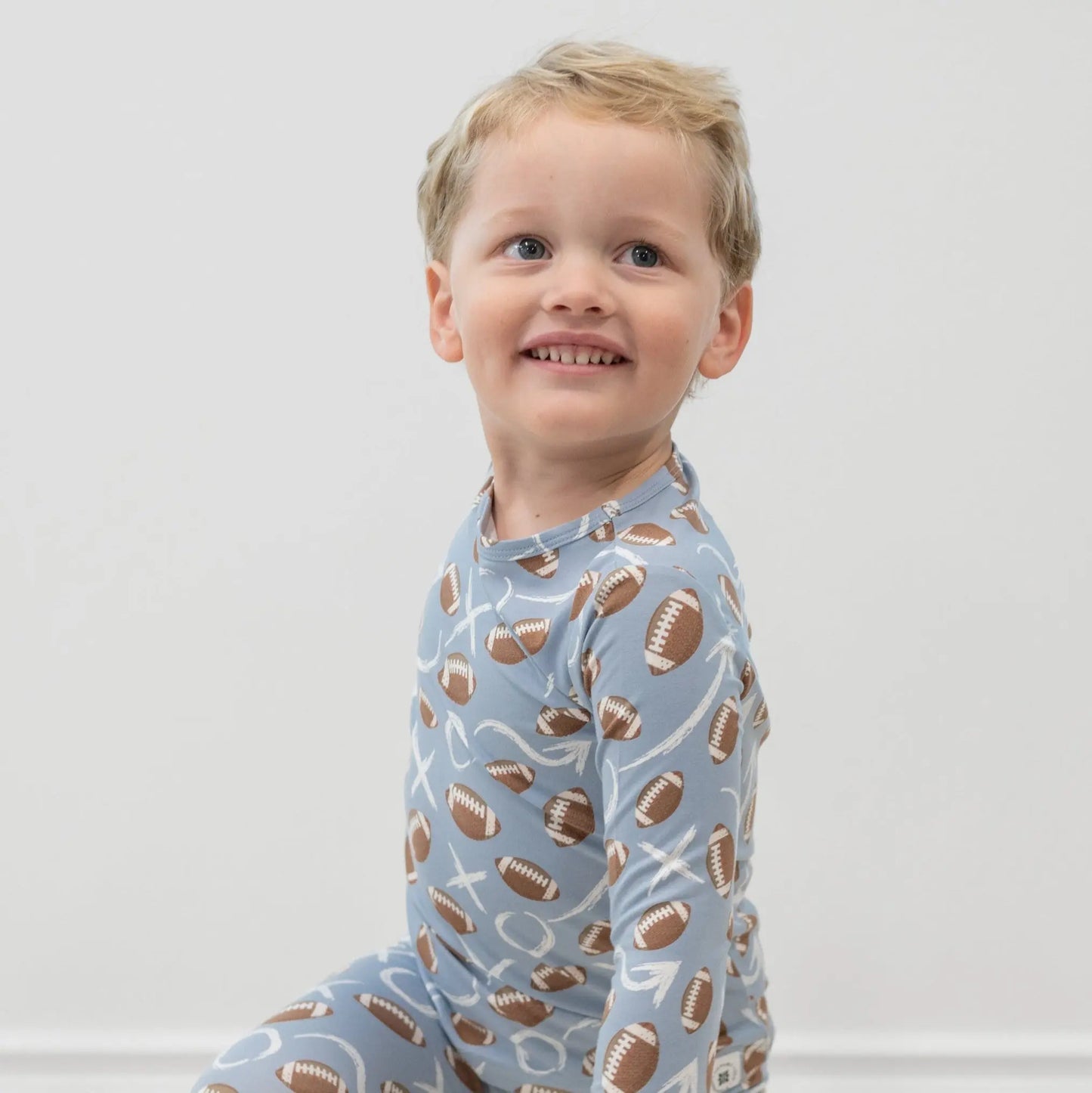 Big Kid Pajama Comfortable Long Sleeve Top and Pant Set Cuffed Legs Elastic Waistband Sweet Bamboo