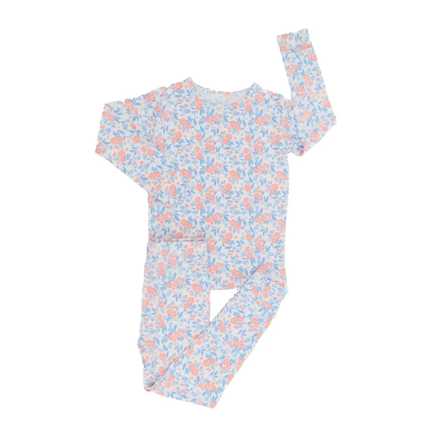 Big Kid Pajama Comfortable Long Sleeve Top and Long Pant with Cuffed Legs and Elastic Waistband Sweet Bamboo