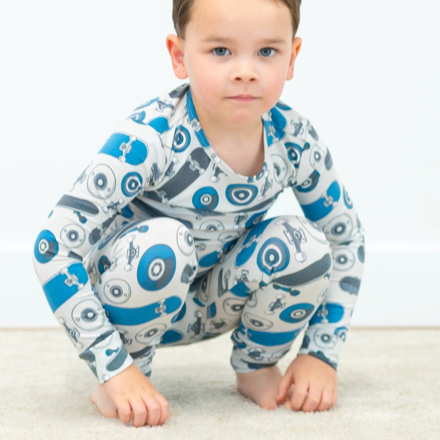 Big Kid Pajamas Comfortable Long Sleeve Top and Pant Cuffed Legs Elastic Waistband Sweet Bamboo