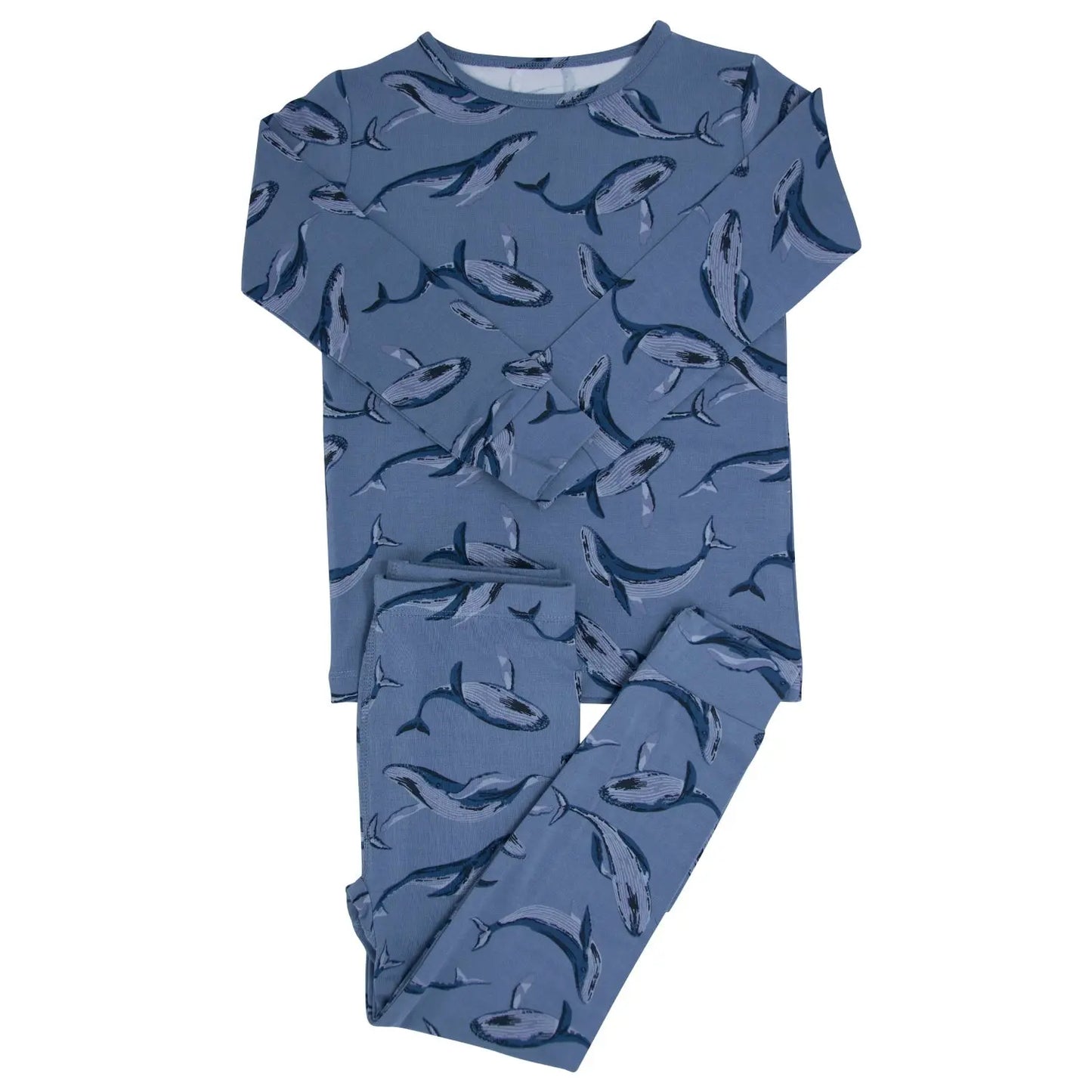 Big Kid Pajama Comfortable Long Sleeve Top and Pant Set with Cuffed Legs and Elastic Waistband Sweet Bamboo
