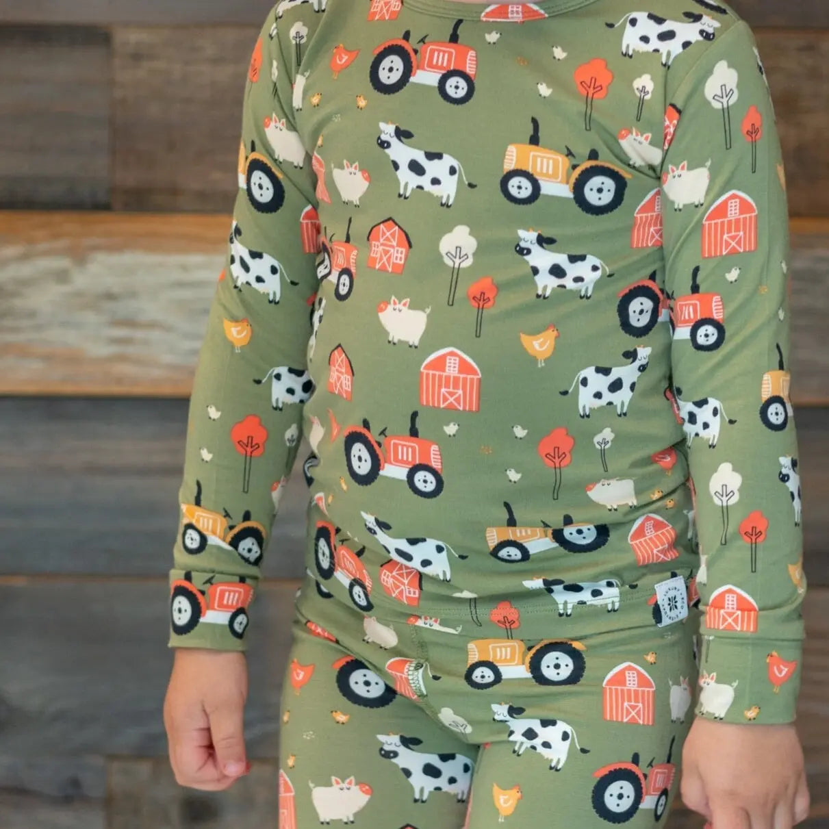 Big Kid Pajama Comfortable Long Sleeve Top and Long Pant Cuffed Legs and Arms Elastic Waistband Sweet Bamboo