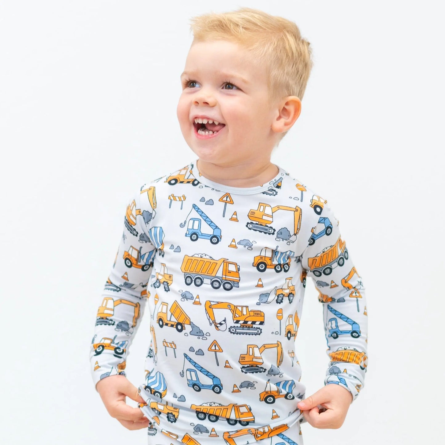 Big Kid Pajama Comfortable Long Sleeve Top and Pant Set Cuffed Legs Elastic Waistband Sweet Bamboo
