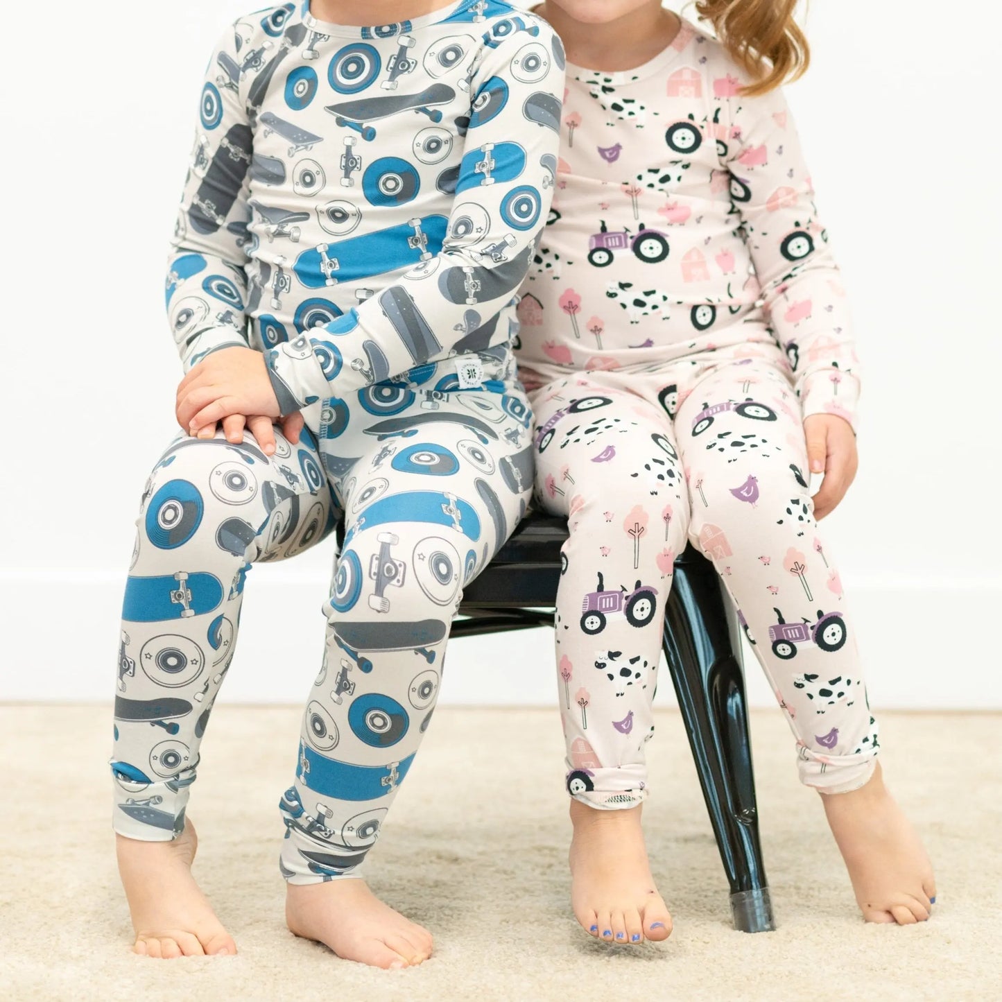 Big Kid Pajamas Comfortable Long Sleeve Top and Pant Cuffed Legs Elastic Waistband Sweet Bamboo