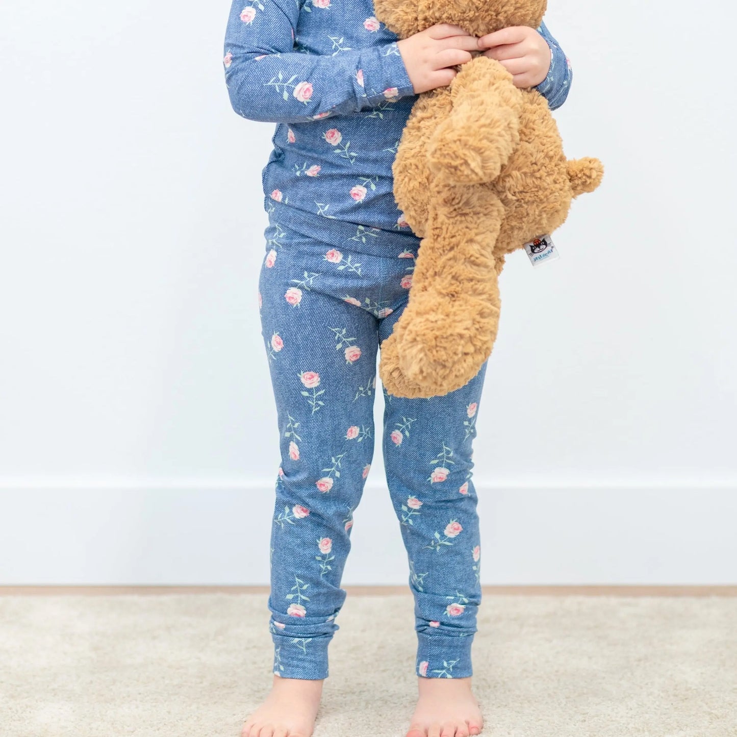 Big Kid Pajama Set Comfortable Long Sleeve Top and Pant Cuffed Legs Elastic Waistband Ideal for Bedtime Sweet Bamboo