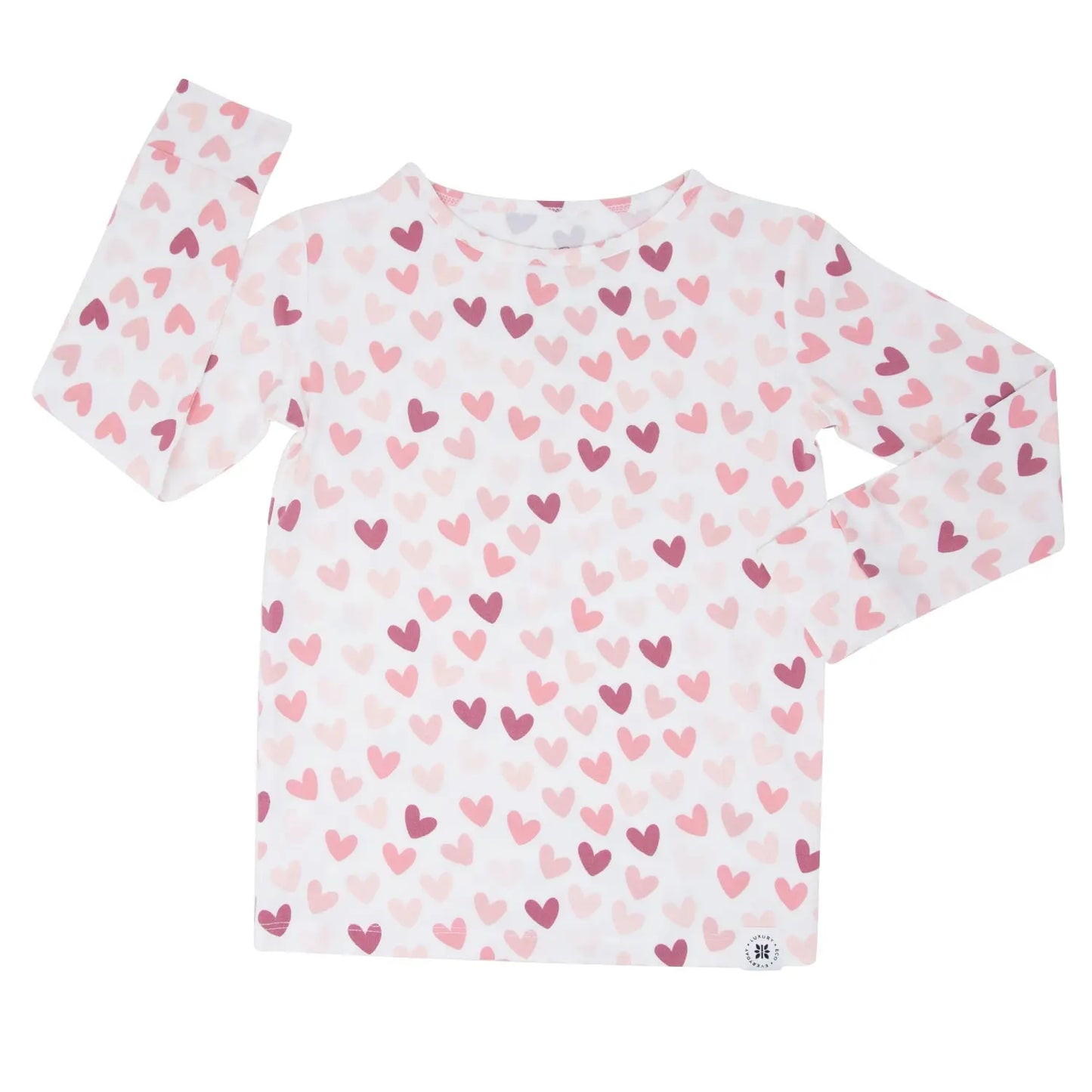 Big Kid Pajama Set Comfortable Long Sleeve Top and Cuffed Pants with Elastic Waistband Sweet Bamboo