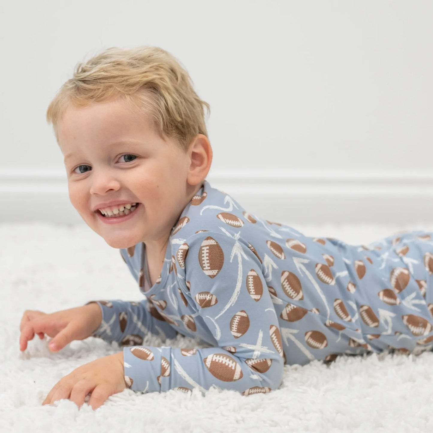 Big Kid Pajama Comfortable Long Sleeve Top and Pant Set Cuffed Legs Elastic Waistband Sweet Bamboo