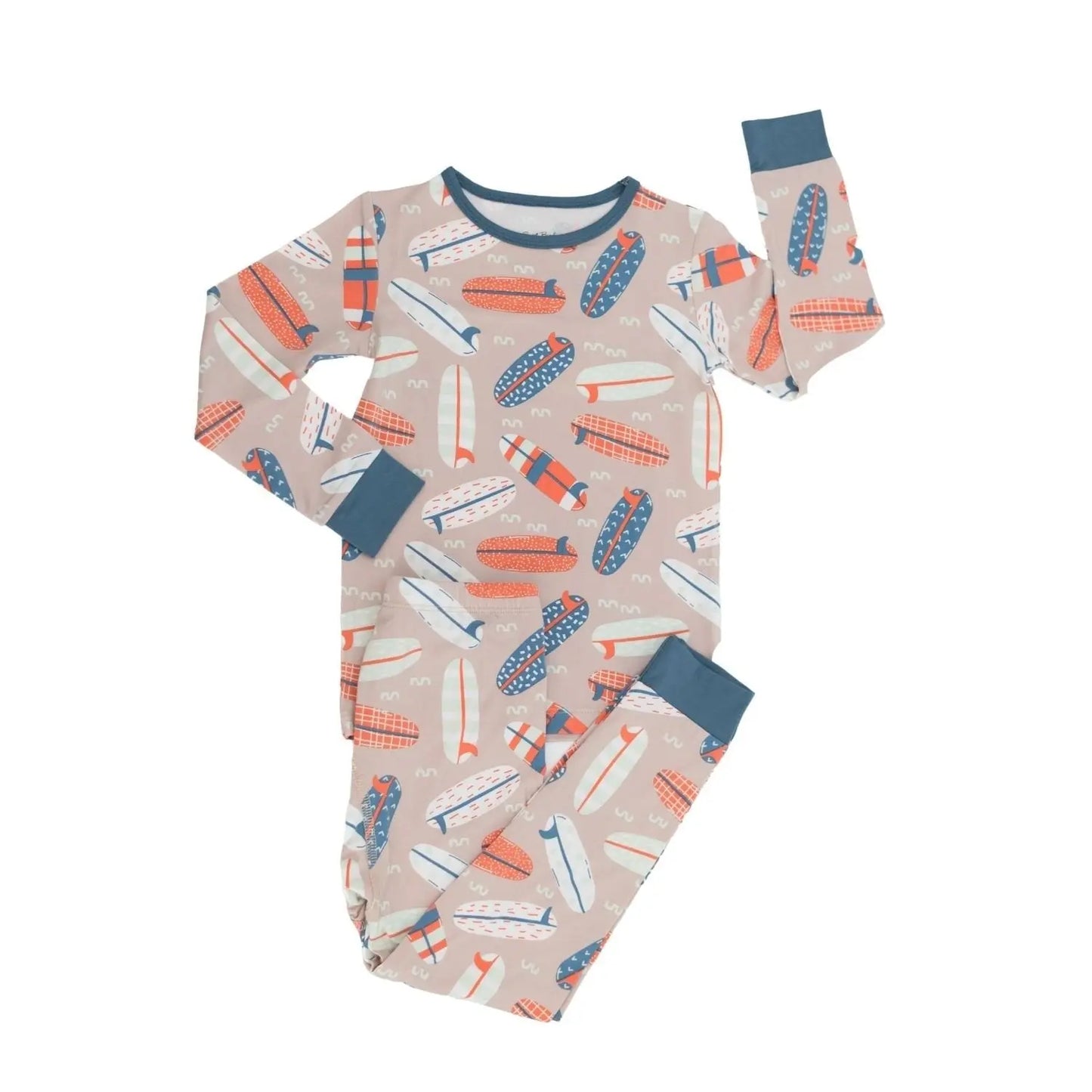 Big Kid Pajamas Comfortable Long Sleeve Top and Pant Cuffed Legs Elastic Waistband Sweet Bamboo