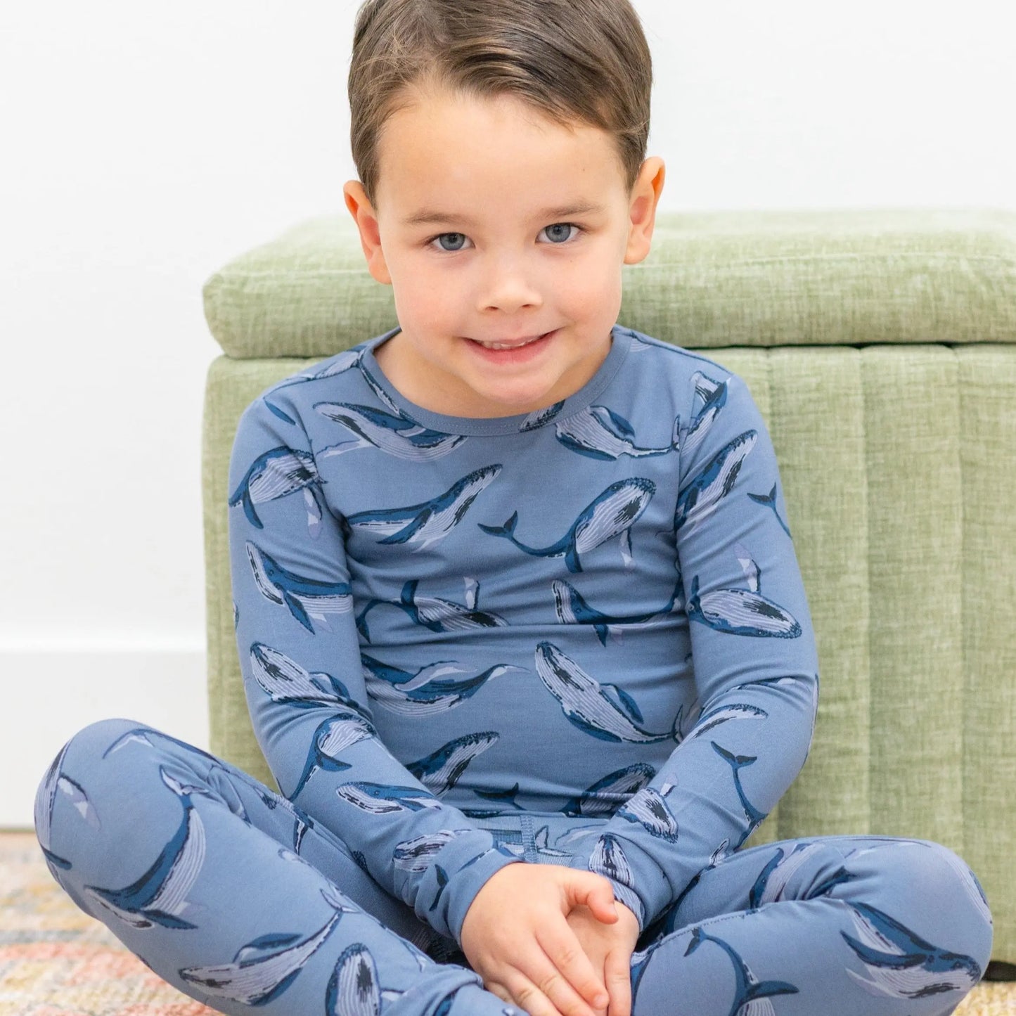 Big Kid Pajama Comfortable Long Sleeve Top and Pant Set with Cuffed Legs and Elastic Waistband Sweet Bamboo