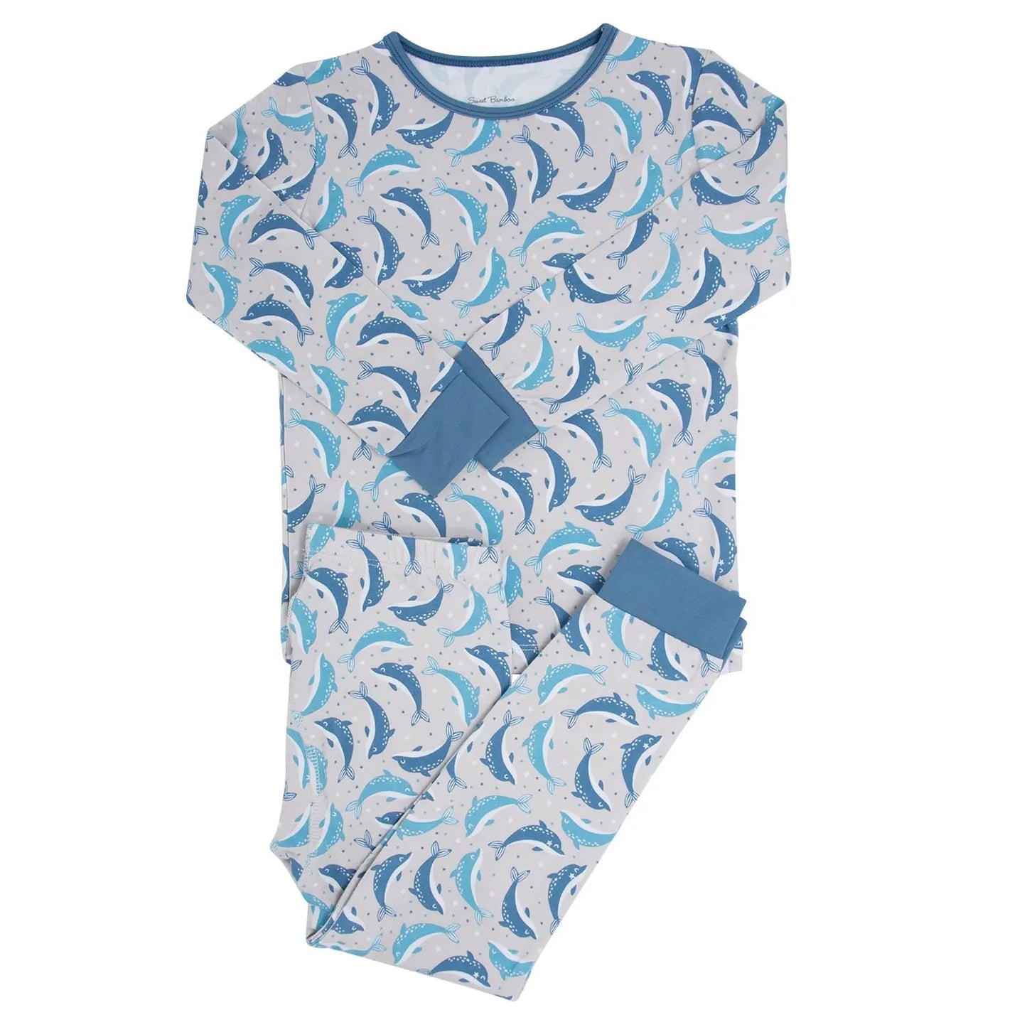 Big Kid Pajama Comfortable Long Sleeve Sleepwear with Cuffed Legs and Elastic Waistband Sweet Bamboo