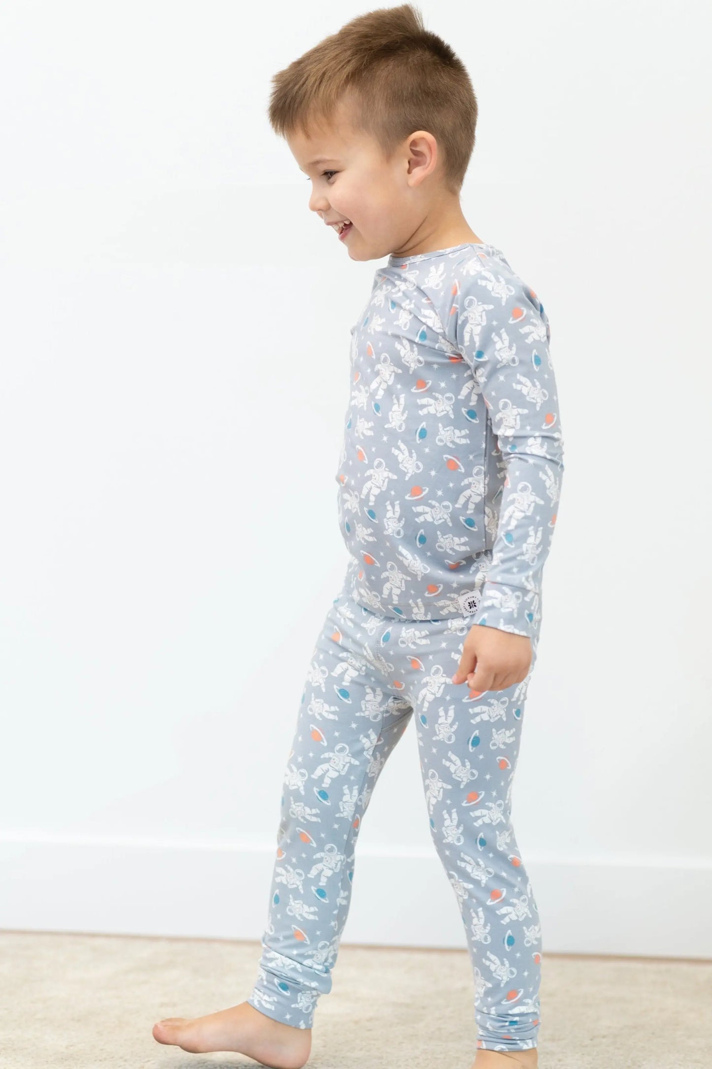 Big Kid Pajama Comfortable Long Sleeve Top and Pant Set with Cuffed Legs and Elastic Waistband Sweet Bamboo
