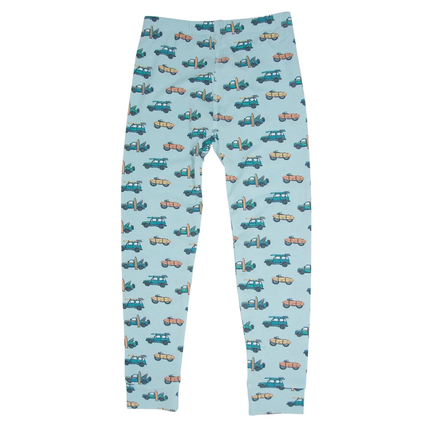 Surfing Beach Big Kid Pajama Long Sleeve Comfortable Sleepwear for Children Sweet Bamboo