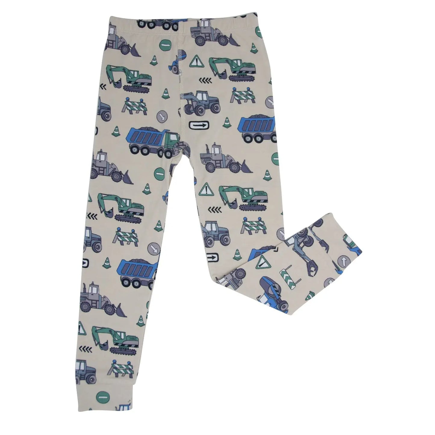 Trucks Diggers Construction Big Kid Pajama Set for Comfortable Bedtime Sweet Bamboo