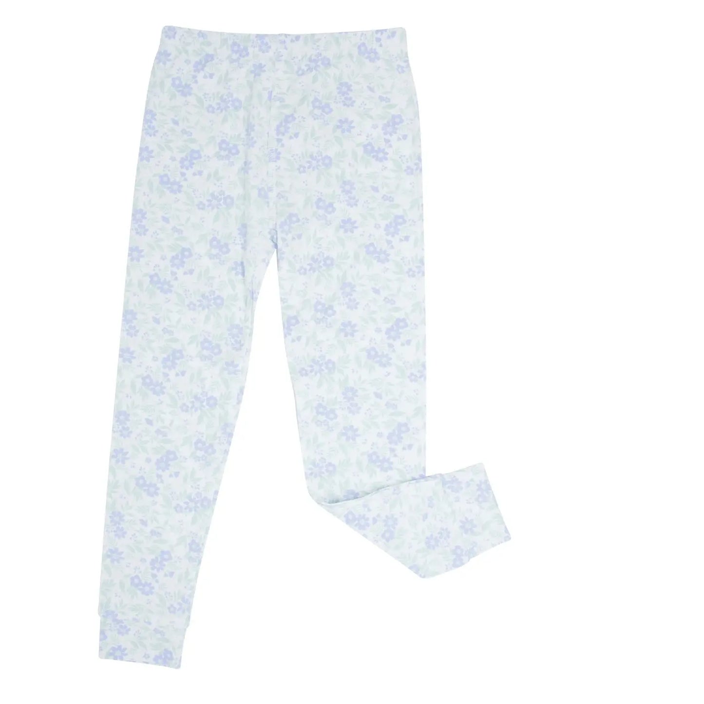 Big Kid Short Sleeve Pajama Set All Season Comfortable Cuffed Pants Sweet Bamboo