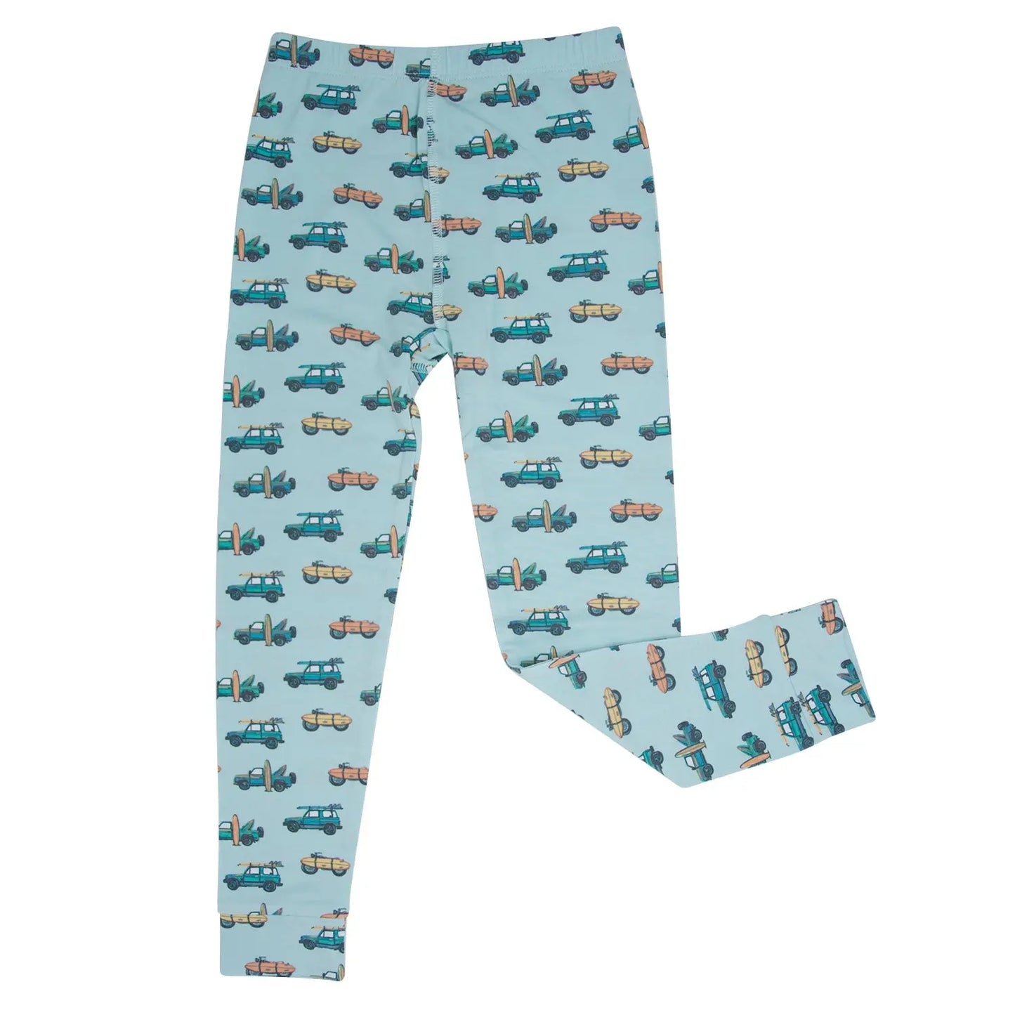 Surfing Beach Big Kid Pajama Set Short Sleeve All Season Comfort Sweet Bamboo