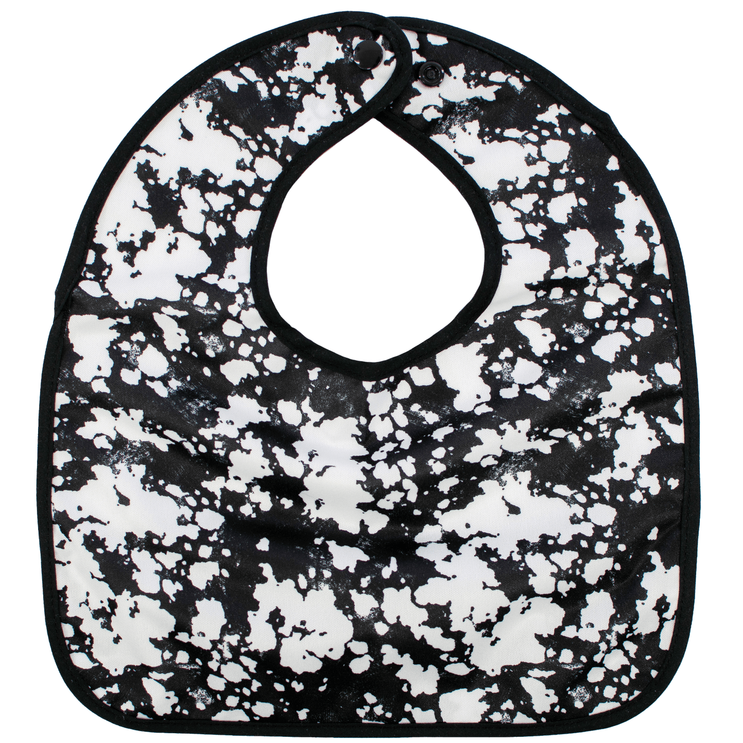 Black Acid Wash Flip Bib With Pocket For Food And Drool Machine Washable Texas Tushies
