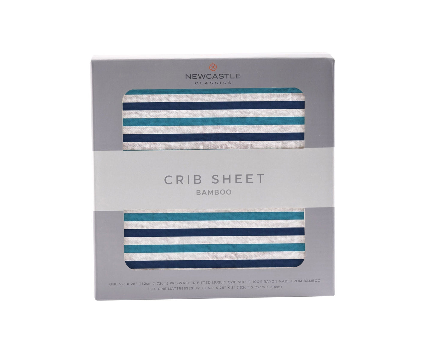 Blue and White Stripe Bamboo Crib Sheet for Standard Mattresses 100 Percent Natural Muslin Soft and Breathable 28 x 52 Inches Newcastle Classics