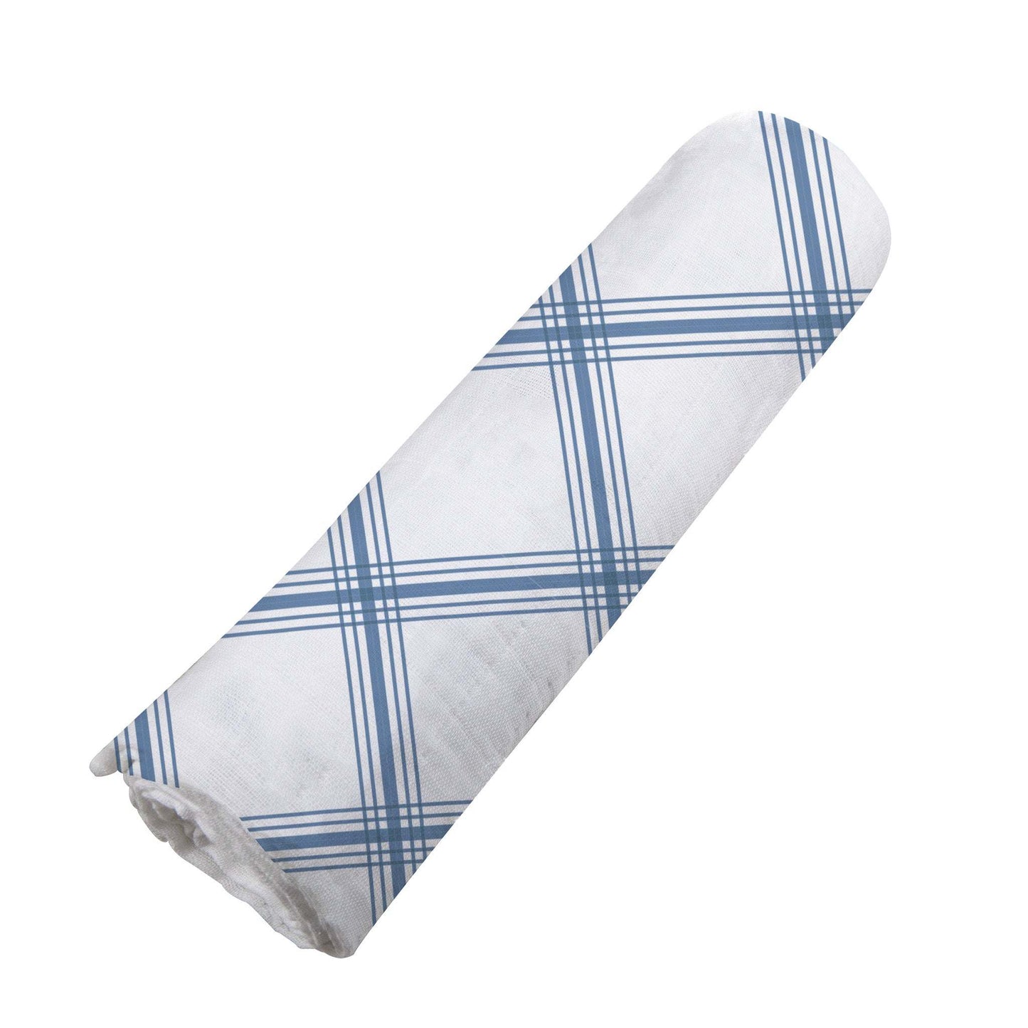 Blue Buffalo Check Plaid Swaddle Soft Breathable 100 Percent Natural Cotton Muslin Newcastle Classics