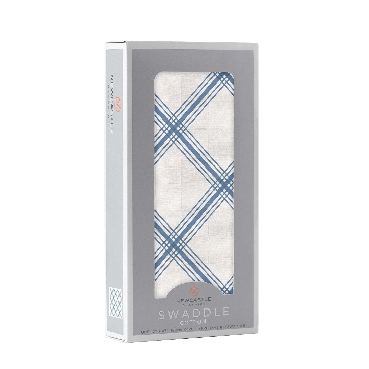 Blue Buffalo Check Plaid Swaddle Soft Breathable 100 Percent Natural Cotton Muslin Newcastle Classics