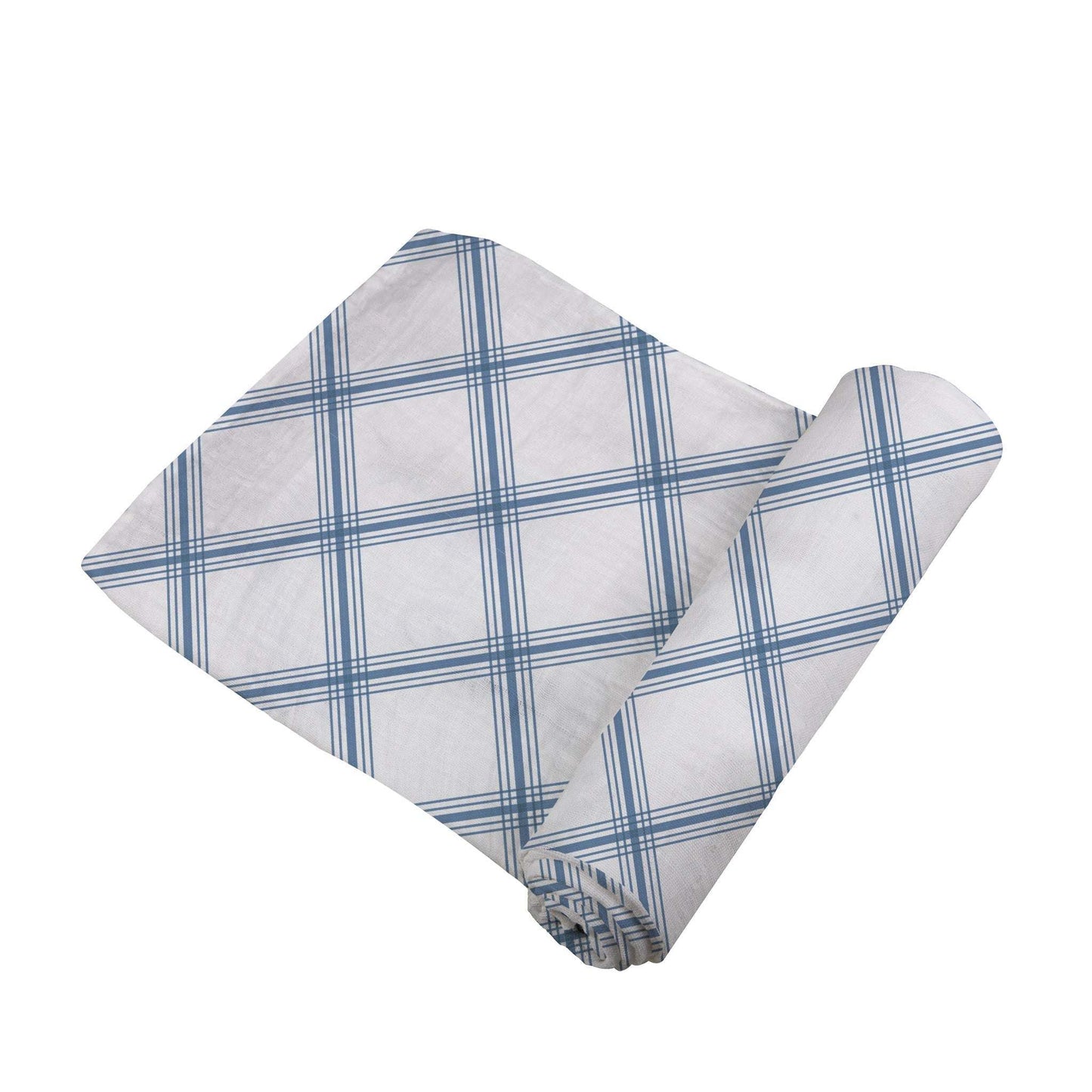 Blue Buffalo Check Plaid Swaddle Soft Breathable 100 Percent Natural Cotton Muslin Newcastle Classics