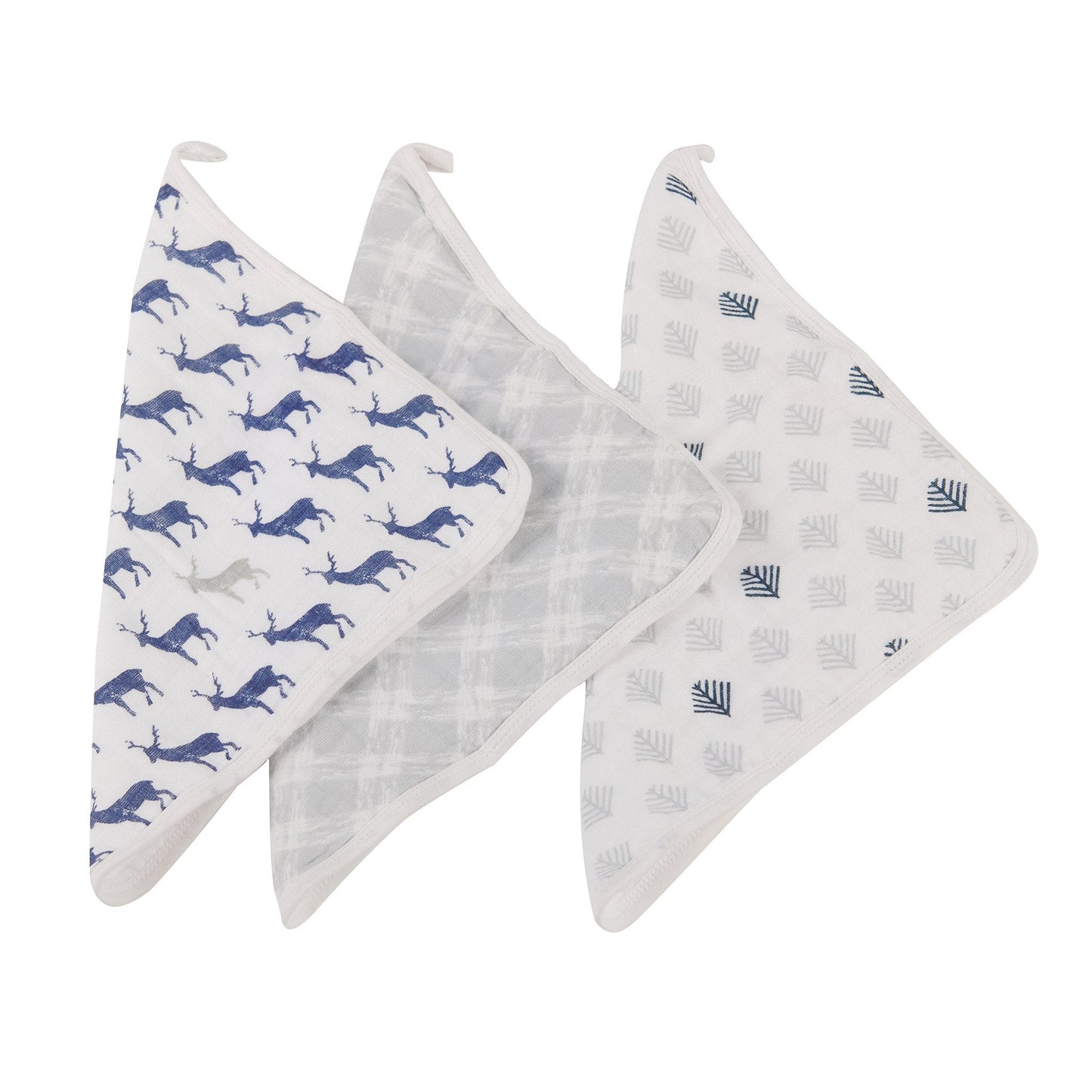Blue Deer Cotton Washcloth Set 3 Pack Plush Bath Time Essentials for Kids Newcastle Classics
