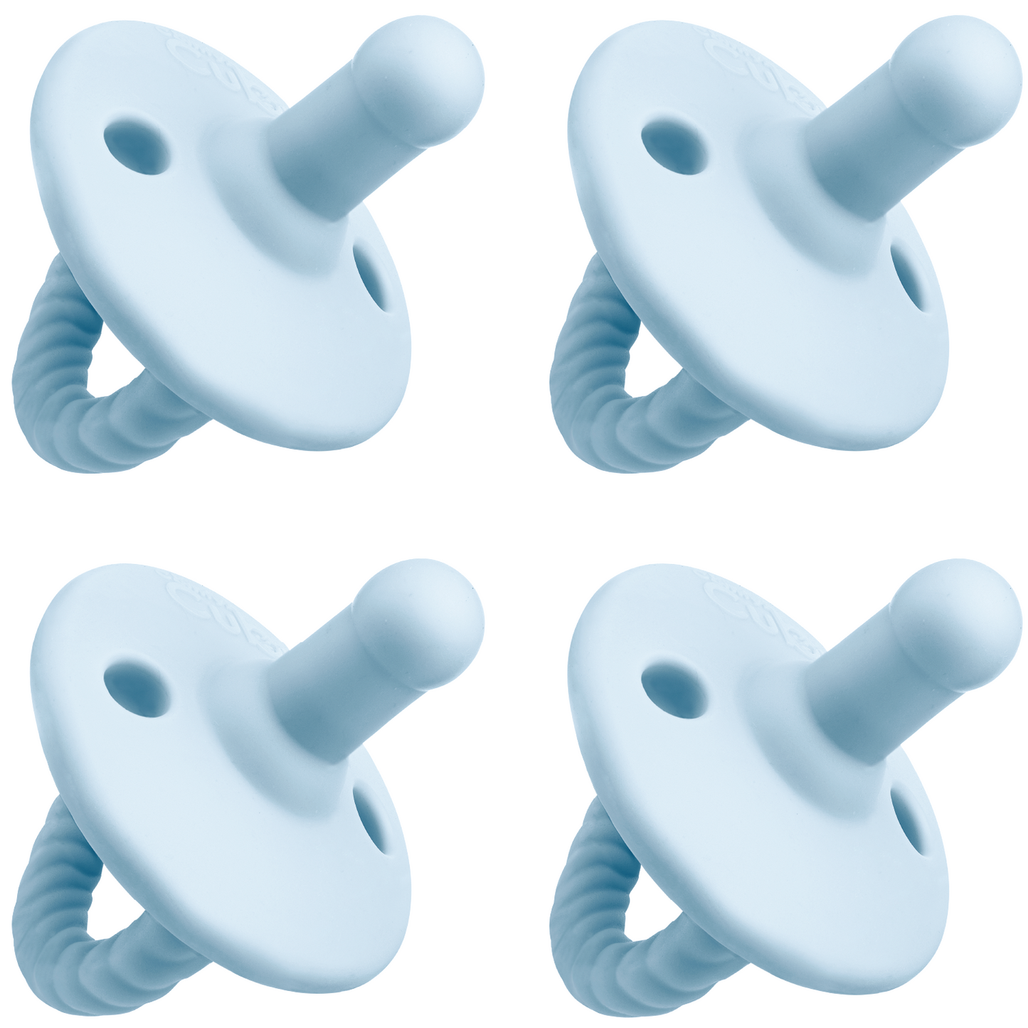 Sky Blue Pacifiers 4 Pack Silicone BPA Free For Babies Comfy Cubs Everetts Place: Online Boutique 12.99