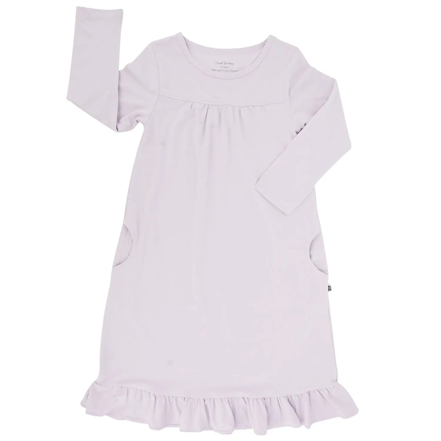 Boho Dress for Girls with Ruffles Long Sleeves and Double Sided Pockets Sweet Bamboo