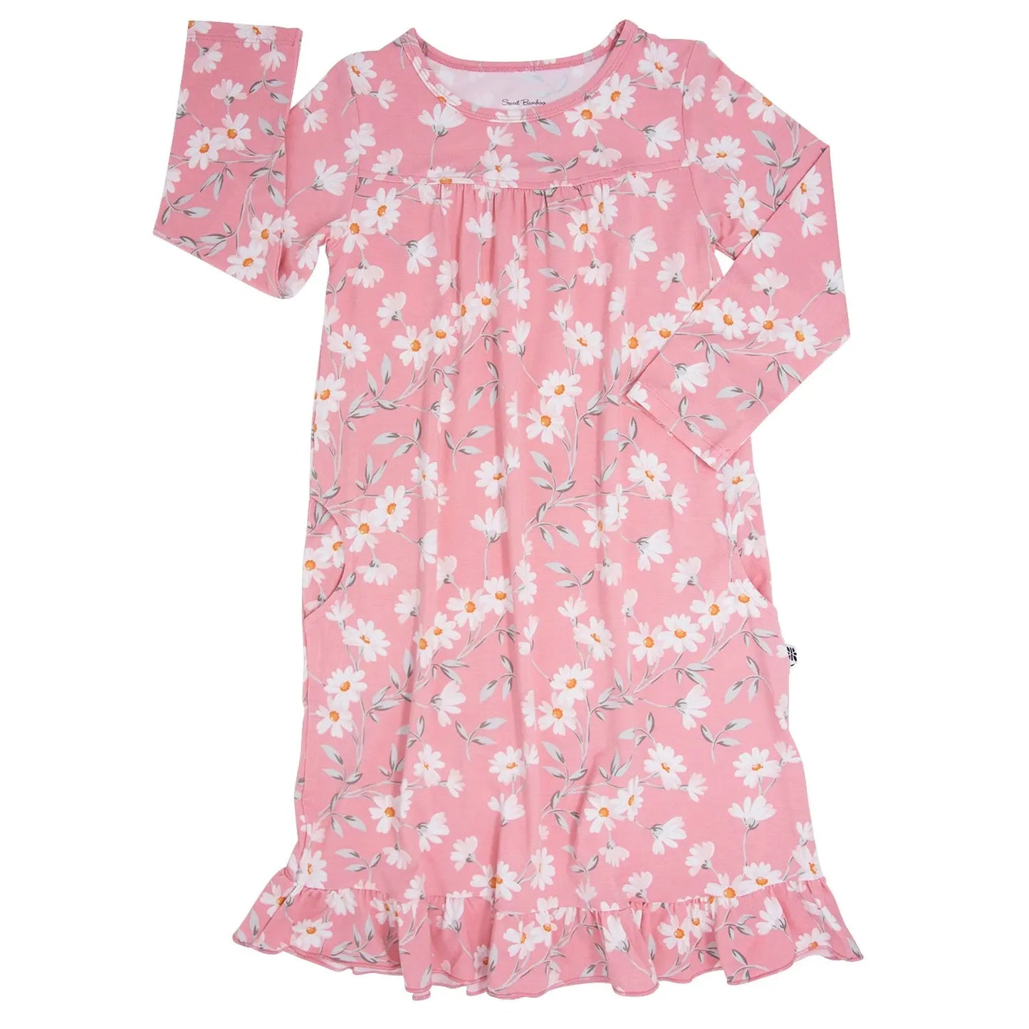 Boho Dress for Girls with Ruffles Long Sleeves and Double Sided Pockets Sweet Bamboo