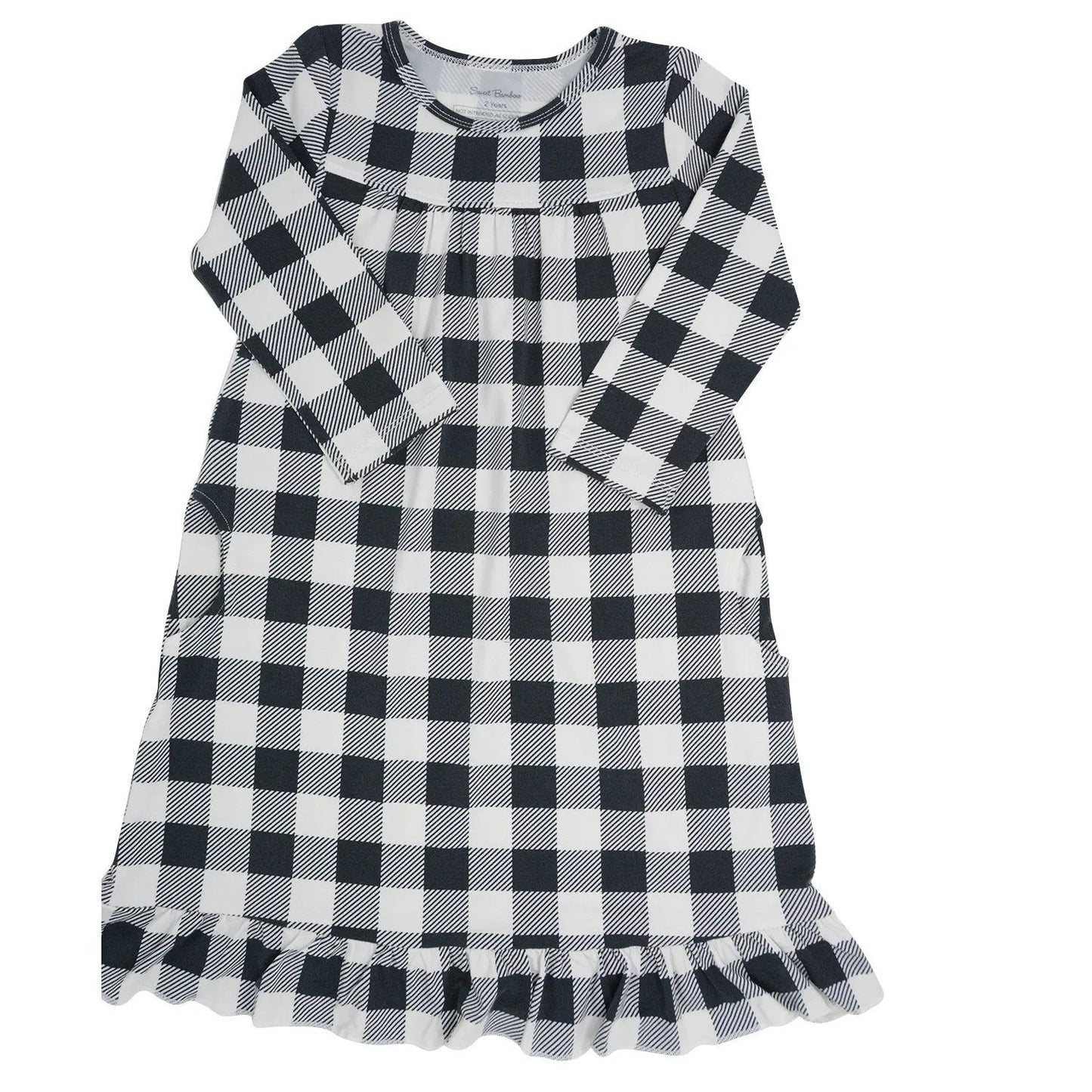 Boho Dress for Girls with Ruffles and Pockets Long Sleeve Tea Length Design Sweet Bamboo