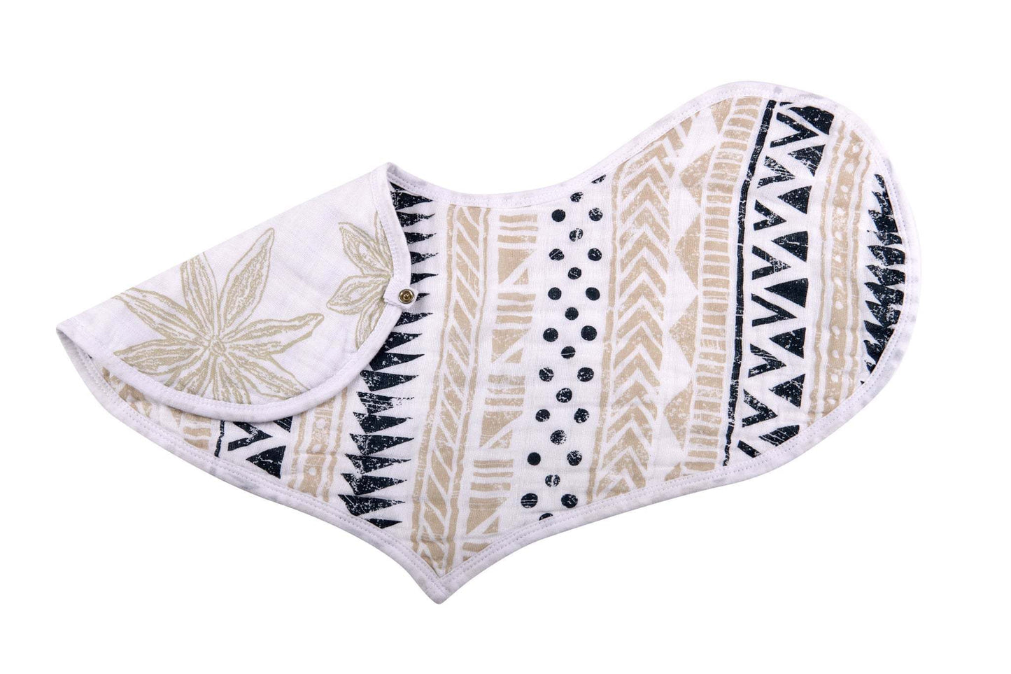 Boho Flower Heart Cotton Bibs 2 Pack for Feeding and Teething Newcastle Classics