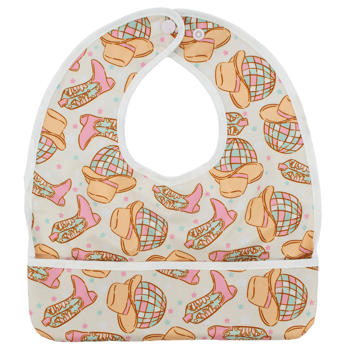 Boot Scootin Booty Flip Bib Water Resistant Machine Washable Bib with Pocket Texas Tushies