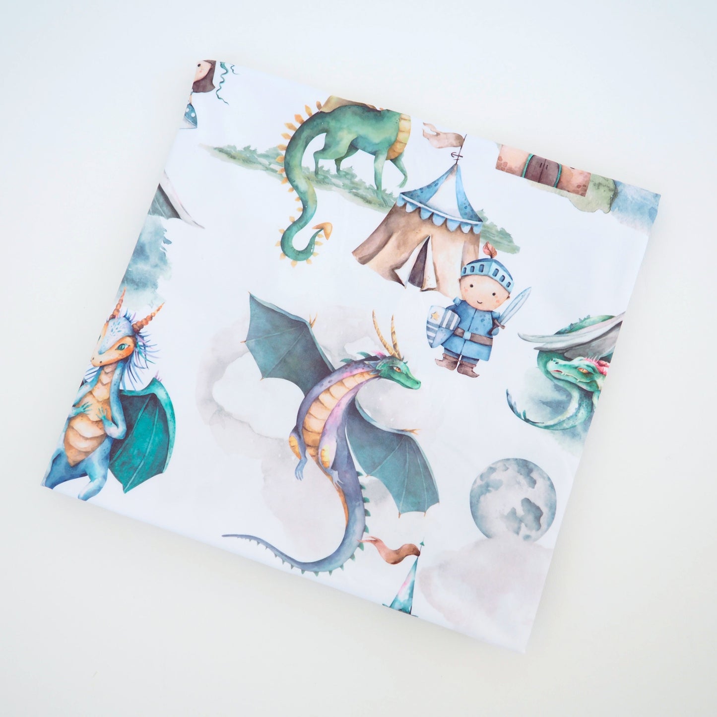 Buttery Soft Stretchy Swaddle Blanket Dragons And Knights Honey Lemonade