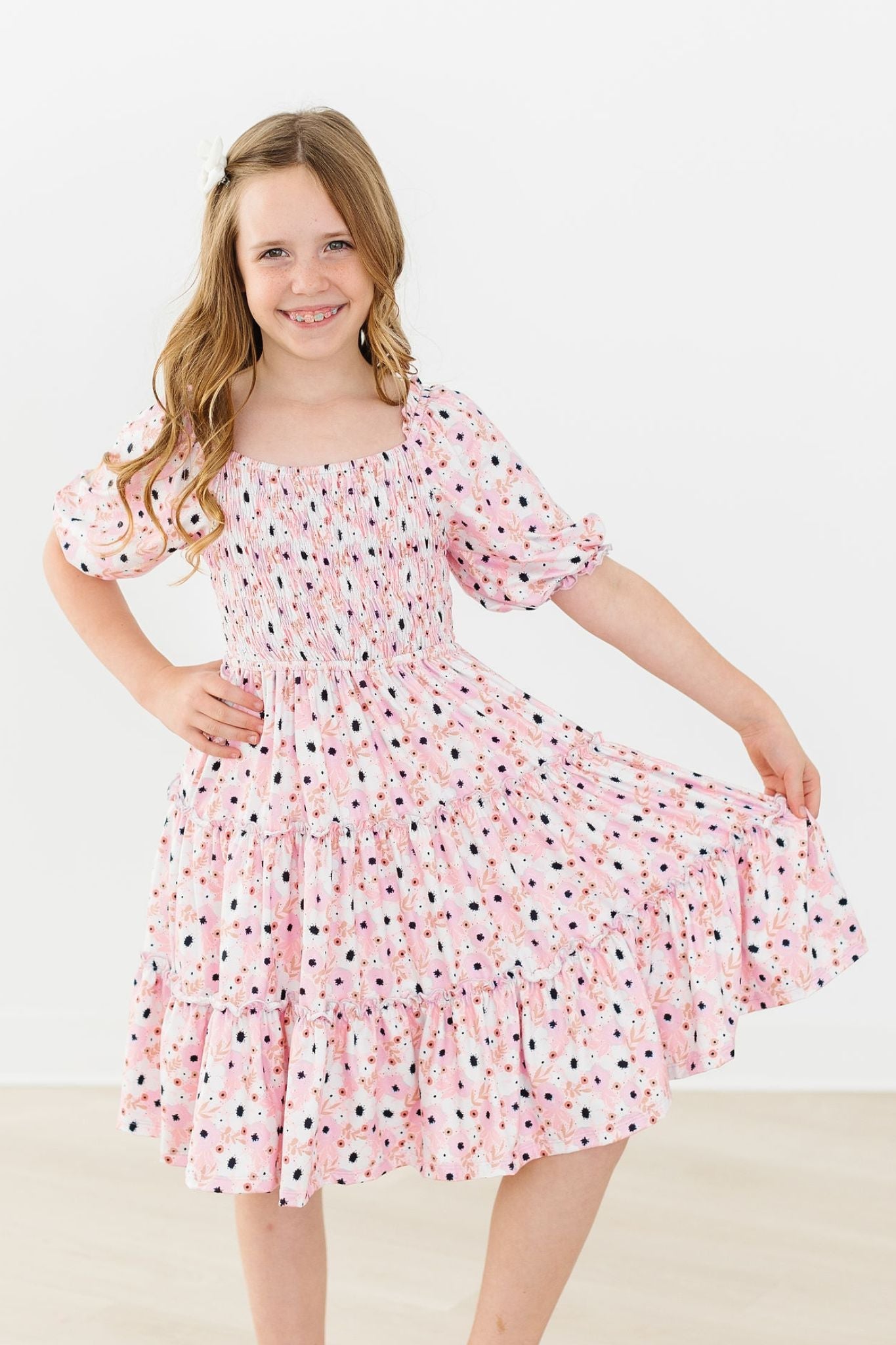 Mila & Rose ® Sale Whimsical Wildflowers Smocked Ruffle Dress For Girls - Apparel & Accessories > Clothing > Dresses Smocked Ruffle Dress