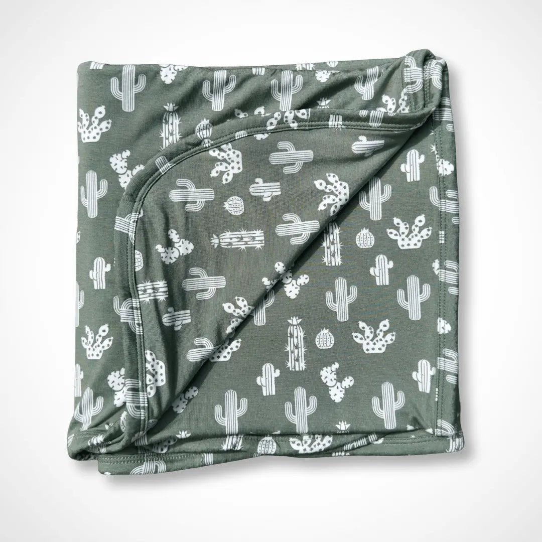 Kolorful Cactus Blanket Made with Bamboo and Spandex for Swaddling and Nursing Cover - Everetts Place Boutique -