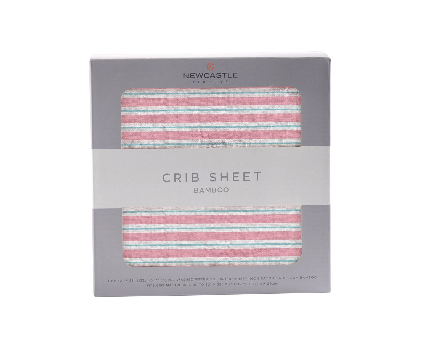 Candy Stripe Bamboo Muslin Crib Sheet Soft Breathable Comfy Tailored Fit 28 Inch x 52 Inch Newcastle Classics