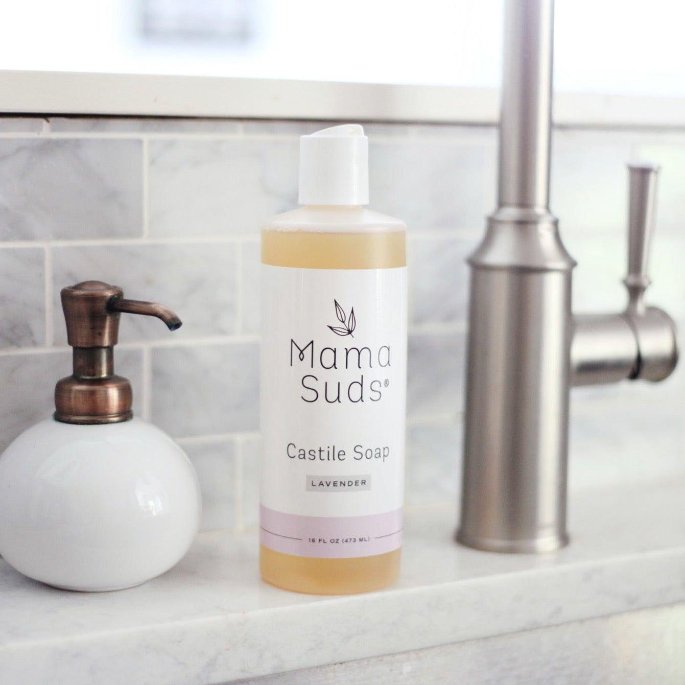 Castile Liquid Soap Versatile Household Cleaning Product with Lavender or Lemon Essential Oils MamaSuds