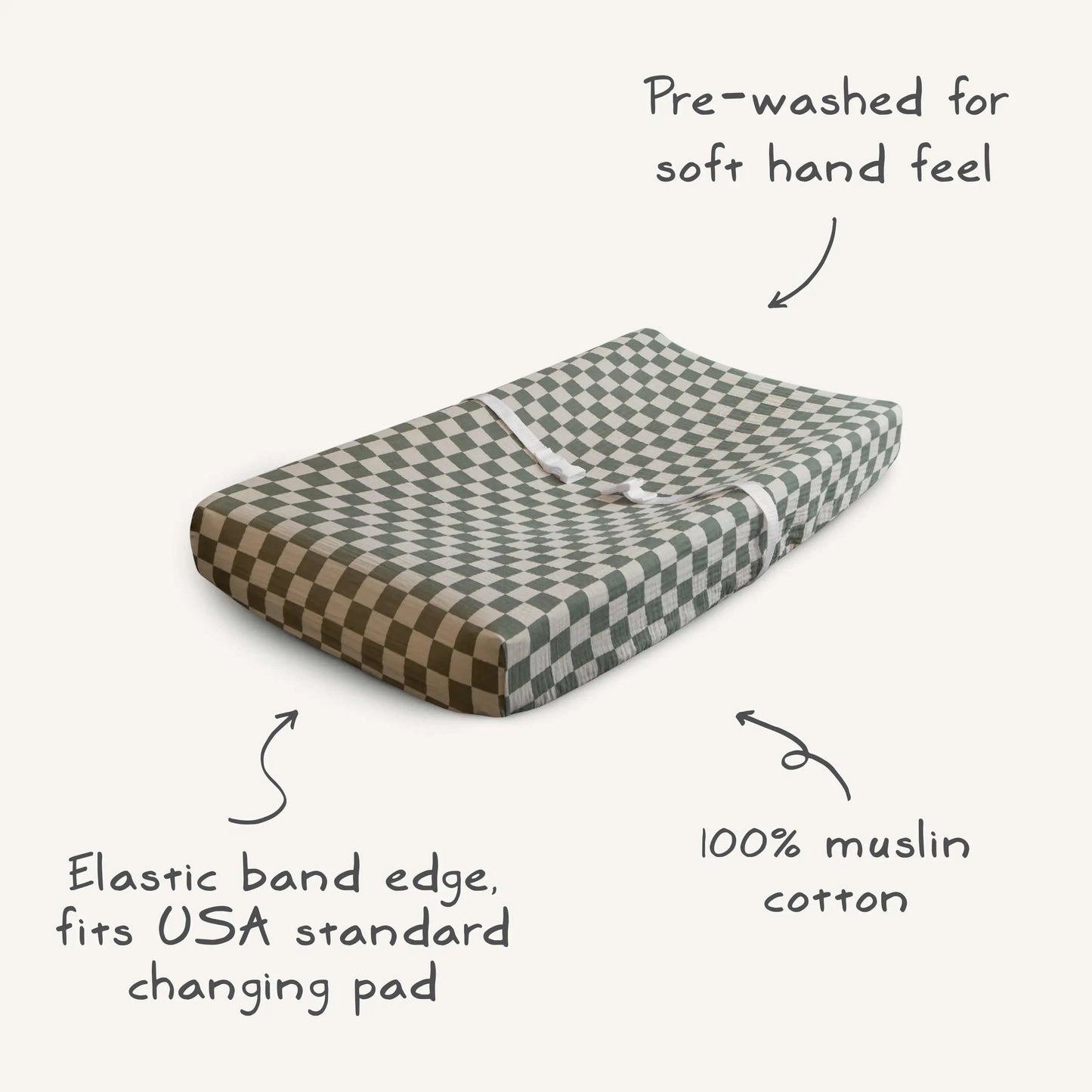 Extra Soft Muslin Changing Pad Cover 100 Percent Cotton Breathable and Cozy Design Mushie